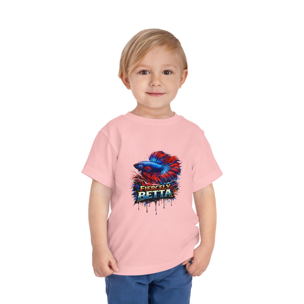 Toddler Tee - 'Fierce Betta' Colorful Betta Fish Graphic Shirt for Kids