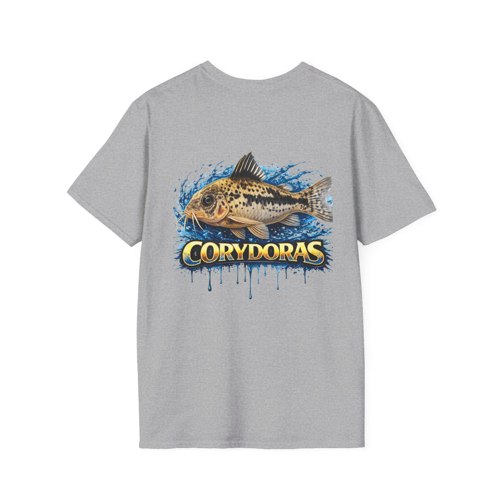 Corydoras Fish T-Shirt — Aquarium Catfish Tee with Splash Graphic
