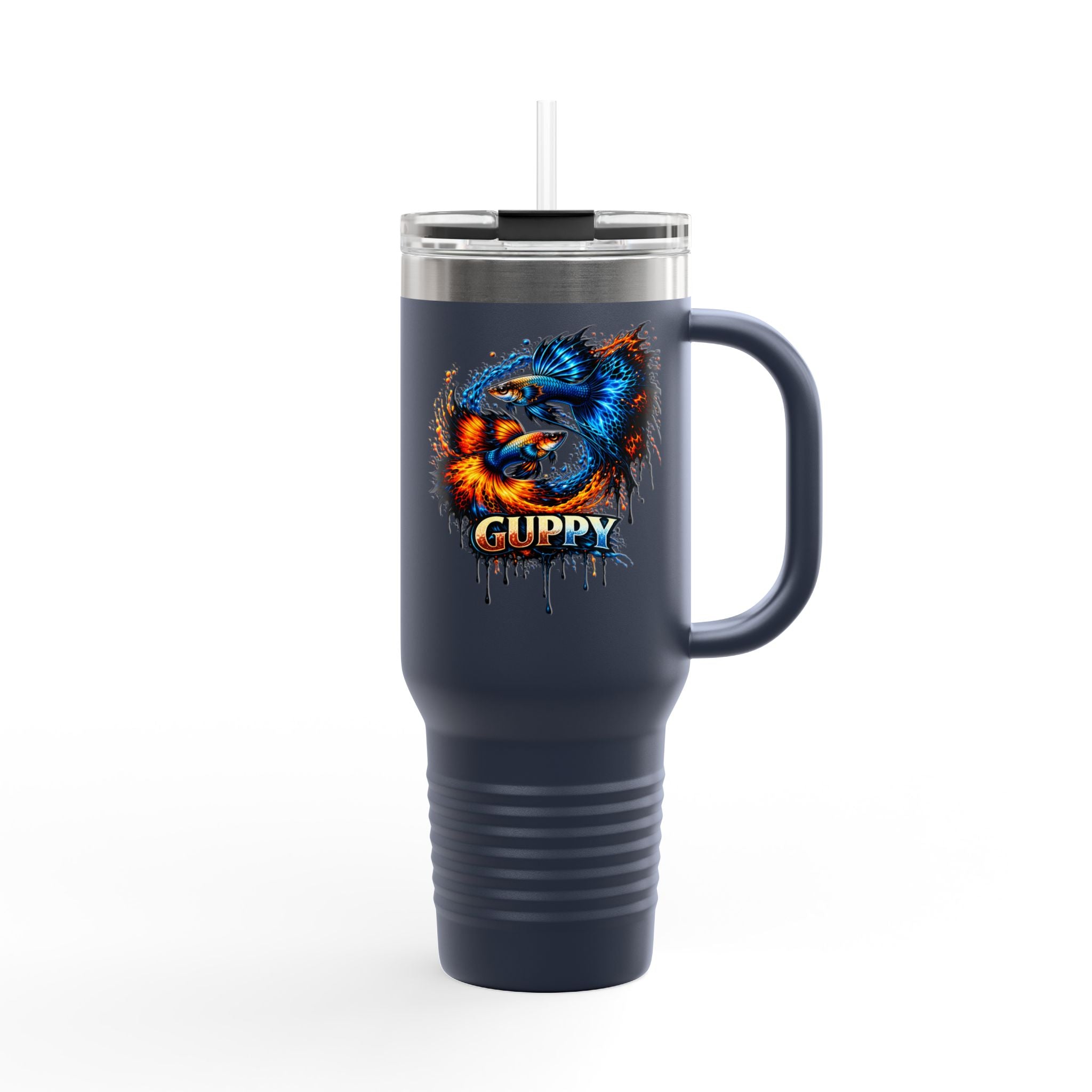 Fire & Ice Guppy – "Neon Flare" 40oz Insulated Travel Mug