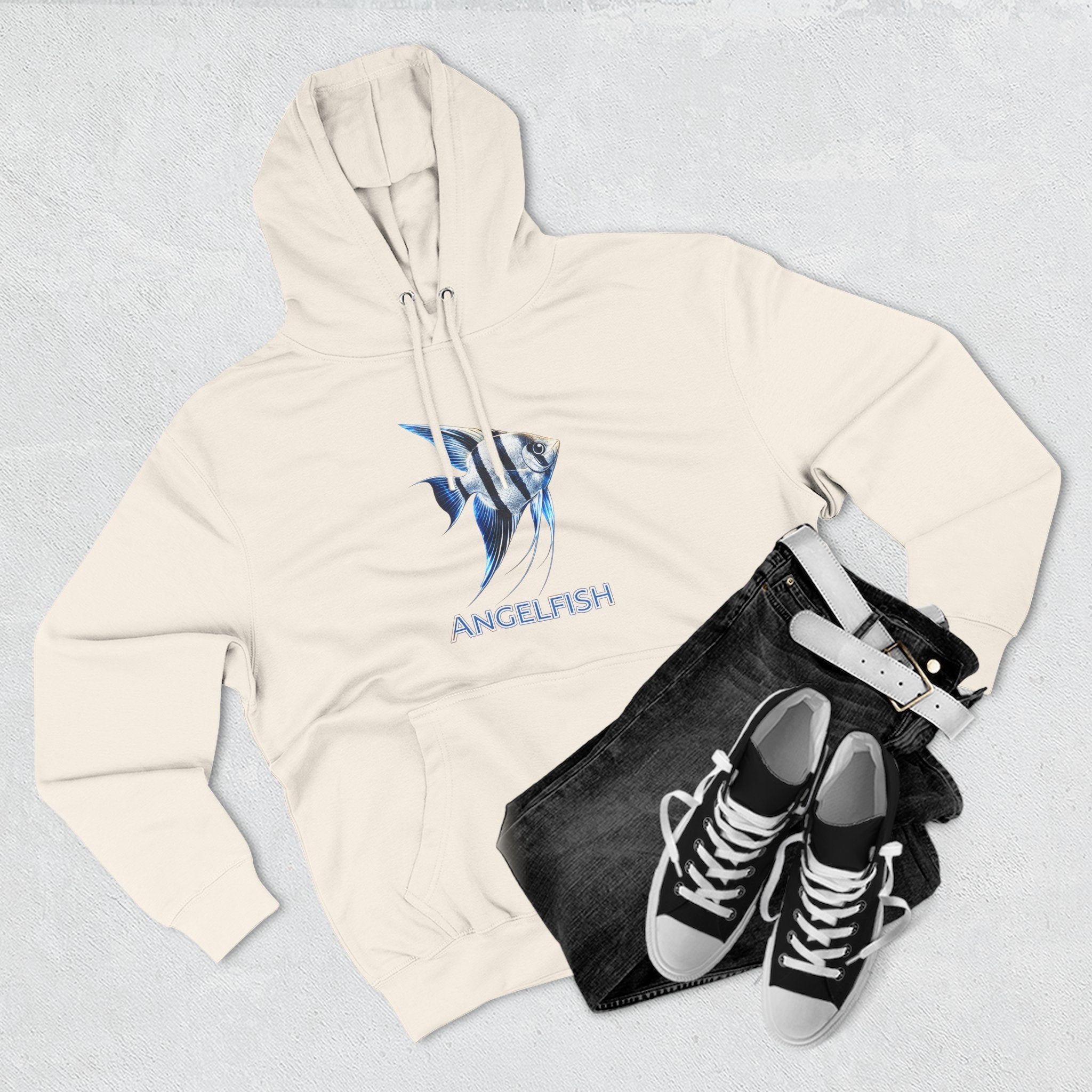 Angelfish Graphic Hoodie — Blue Aquarium Fish Pullover