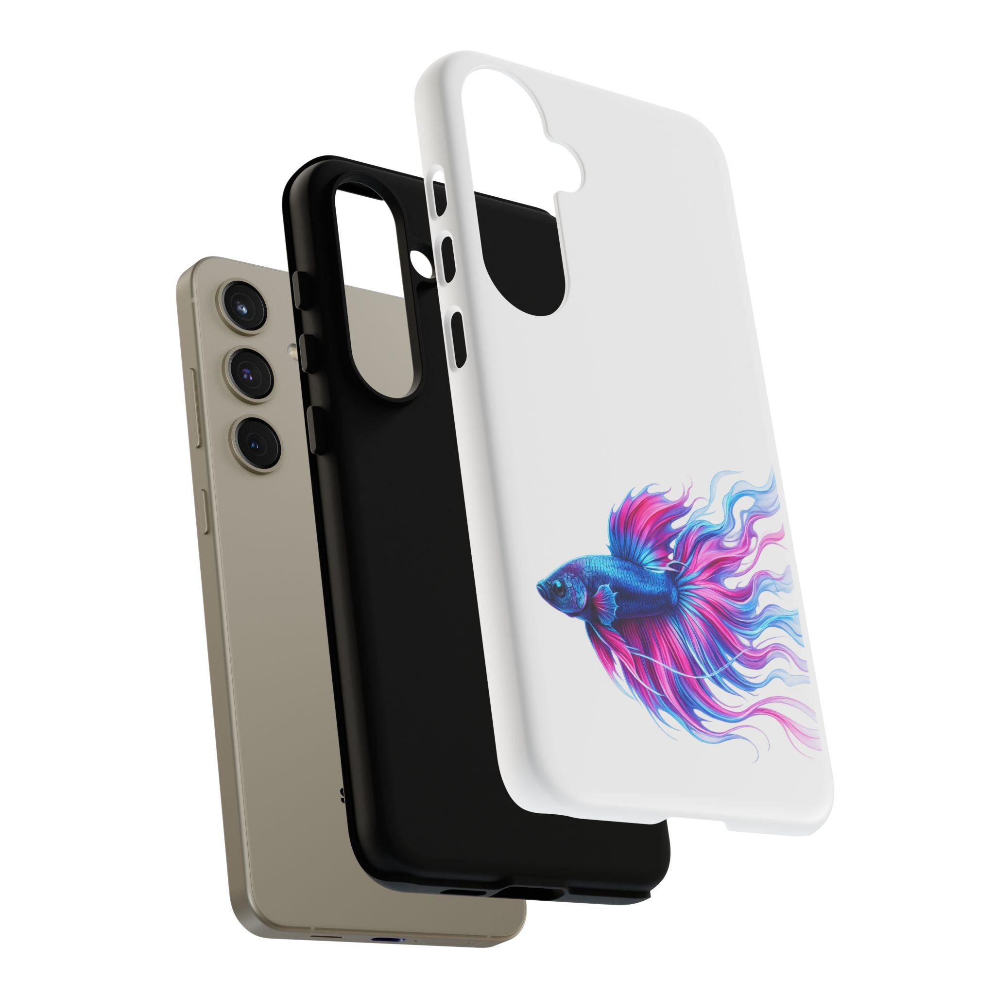 Betta Fish Tough Phone Case — Colorful Watercolor Fish Protective Cover