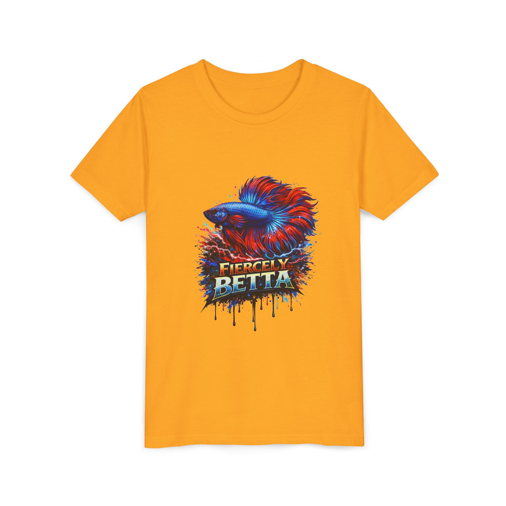 Fiercely Betta Youth Tee - Colorful Betta Fish Graphic Shirt