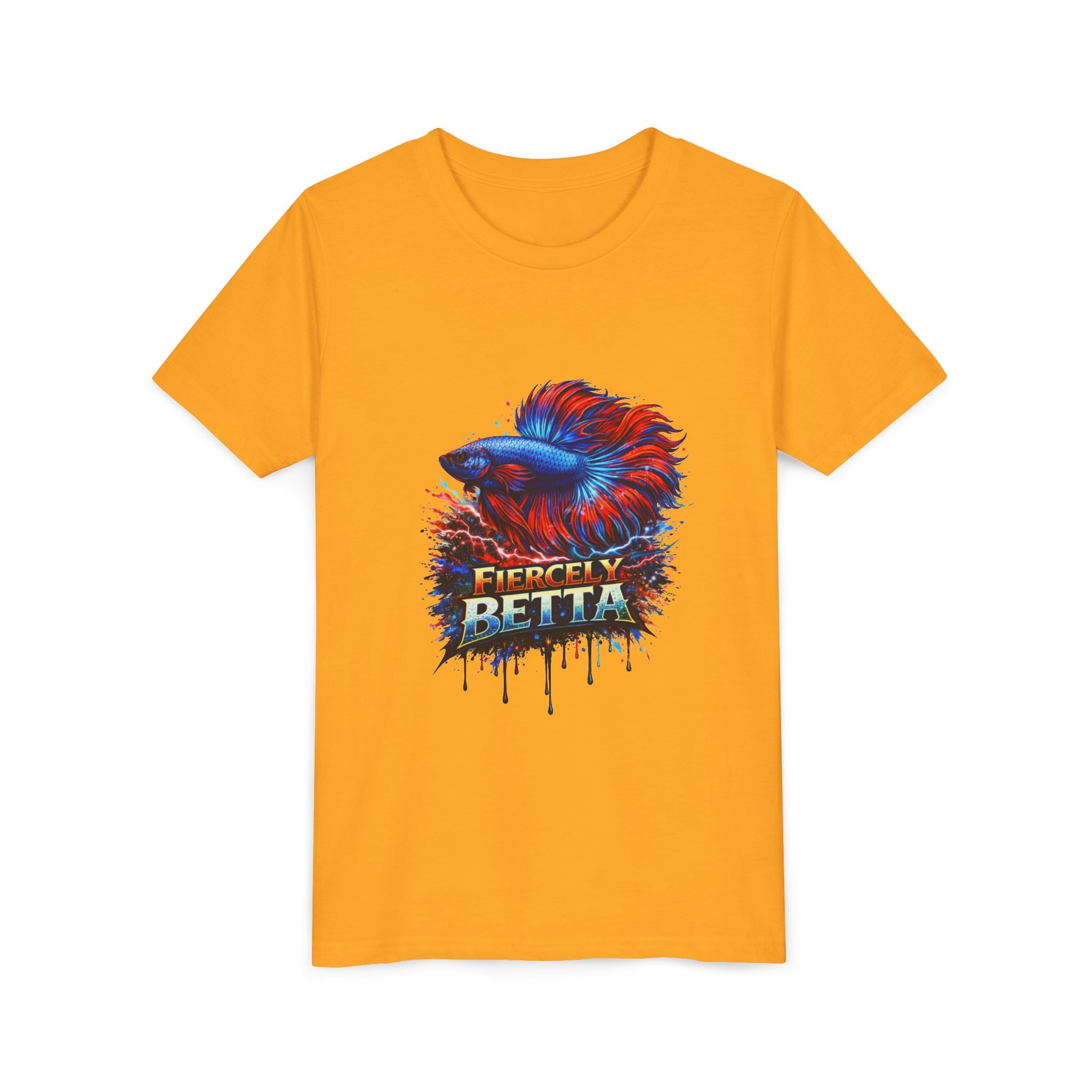 Fiercely Betta Youth Tee - Colorful Betta Fish Graphic Shirt