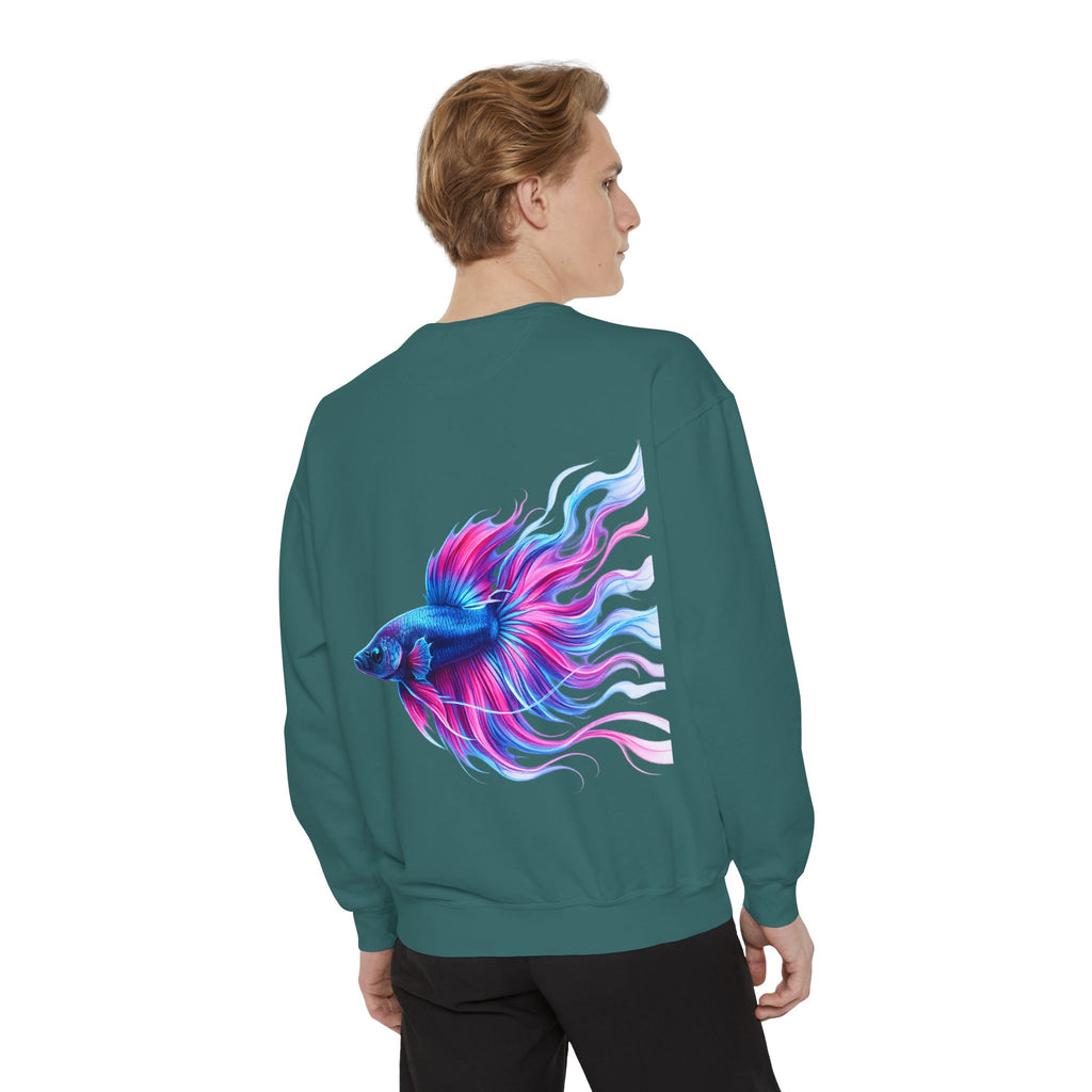 Betta Bliss Sweatshirt — Colorful Betta Fish Graphic Crewneck
