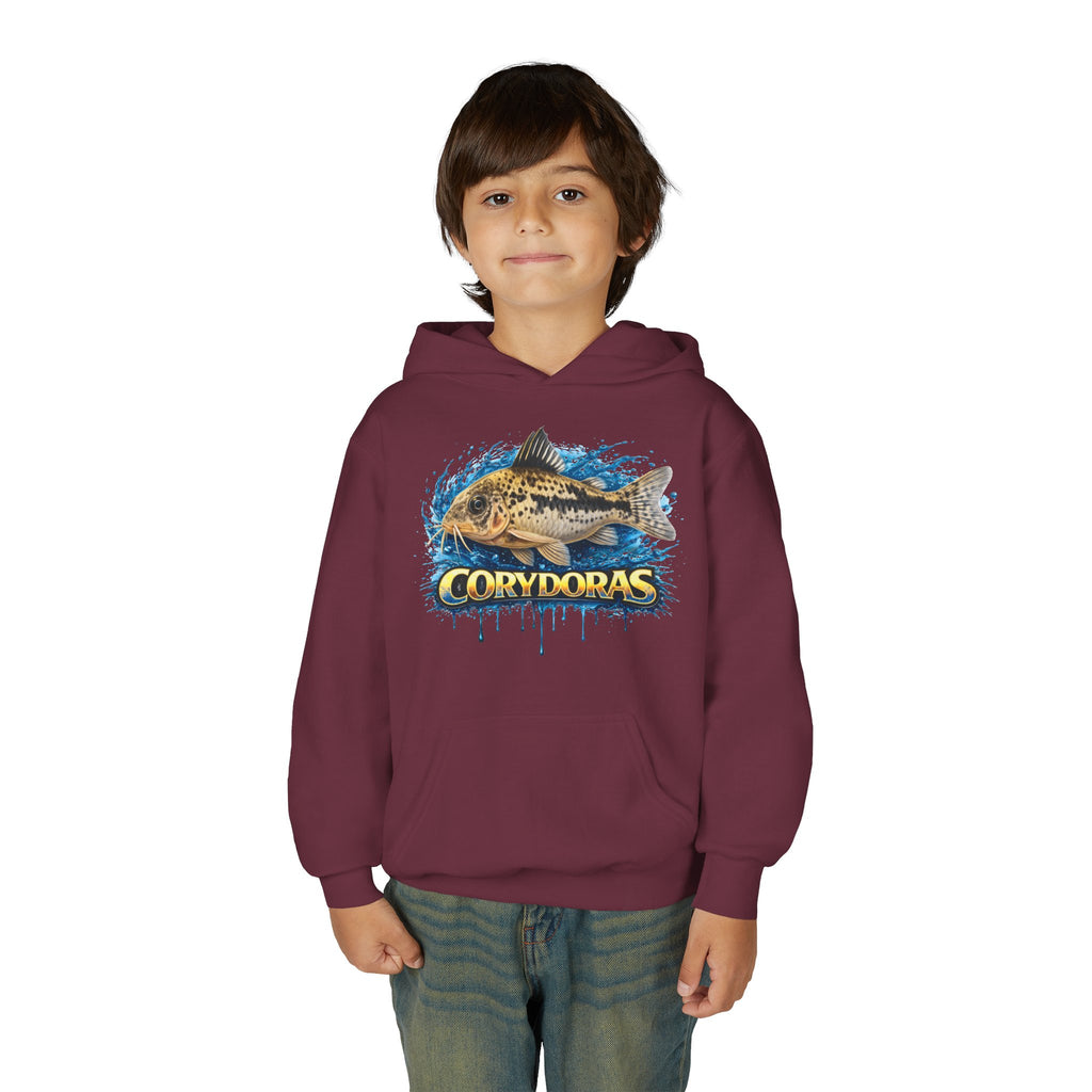 Corydoras Fish Youth Hoodie — Colorful Aquarium Catfish Design