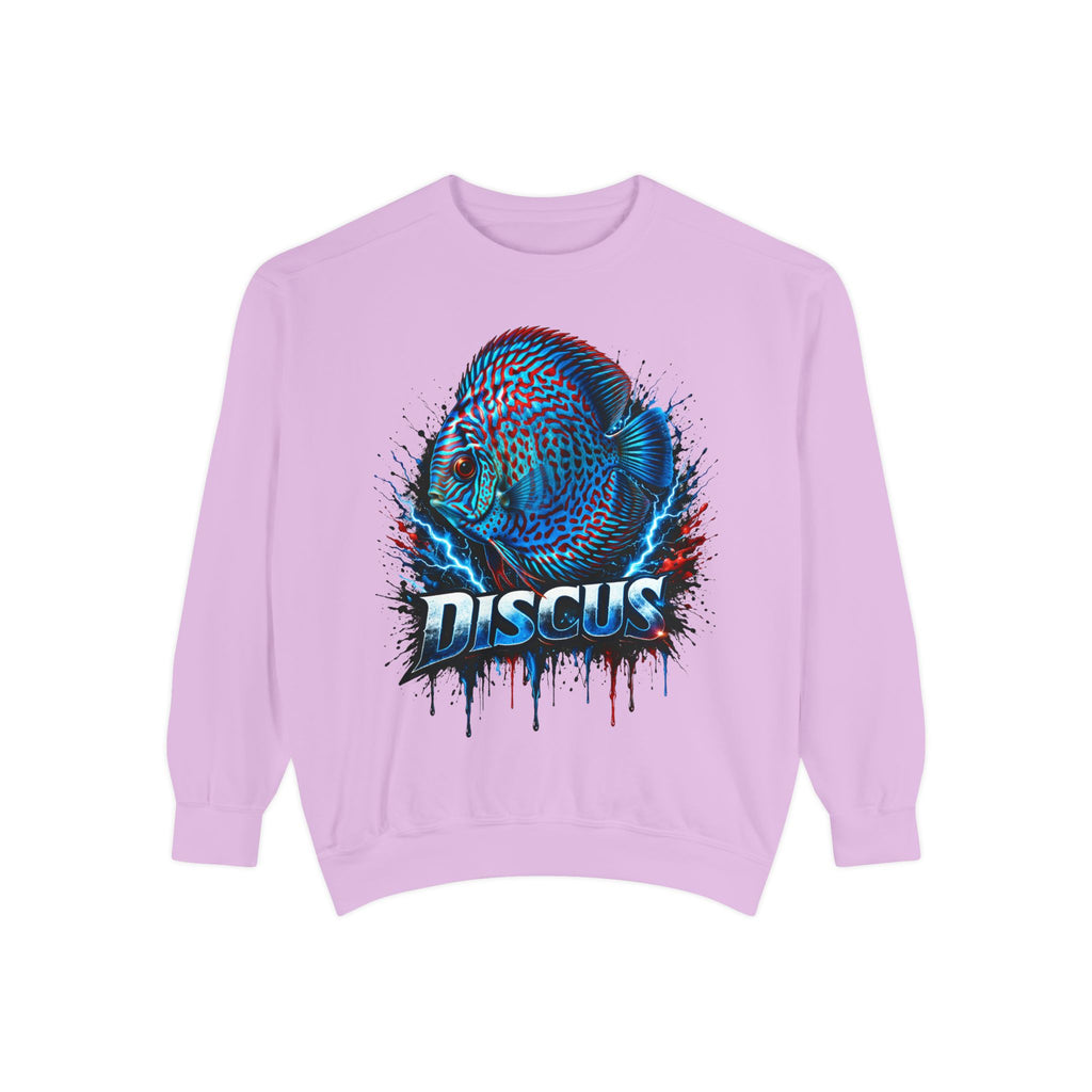 Discus Fish Graphic Sweatshirt — Vibrant Aquarium Lover Crewneck