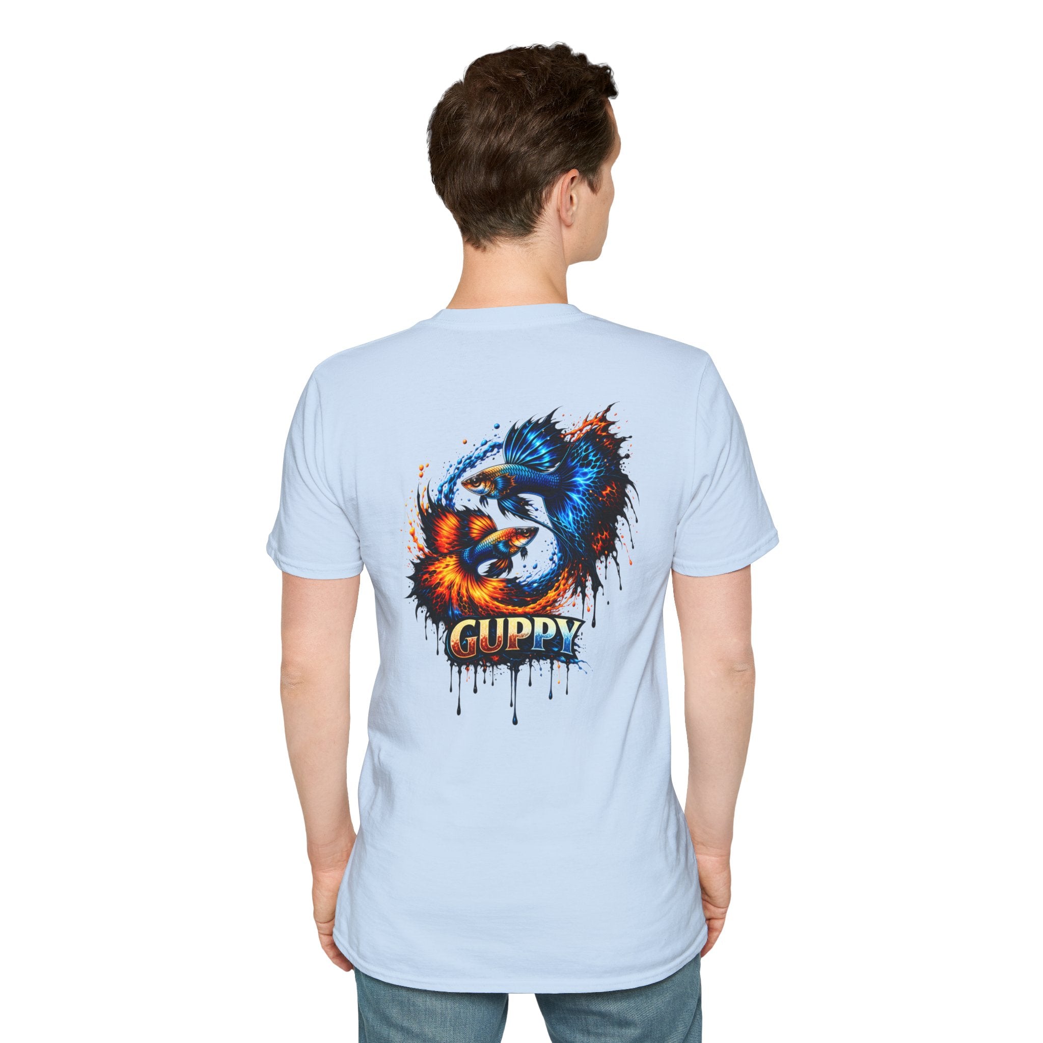 Guppy Fish T-Shirt — Vibrant Watercolor Drip Graphic Tee