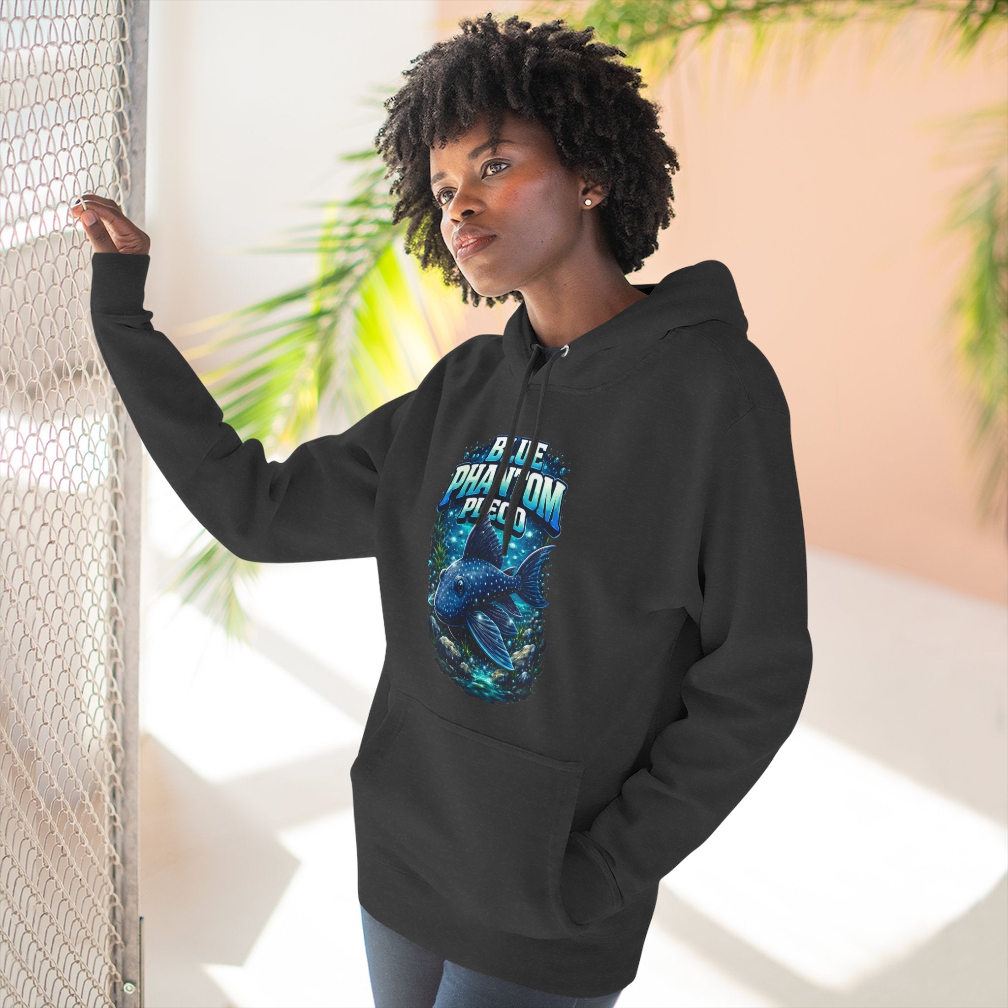 Blue Phantom Pleco L128 Hoodies | Premium Fish Keeper Streetwear | Inverness Ink