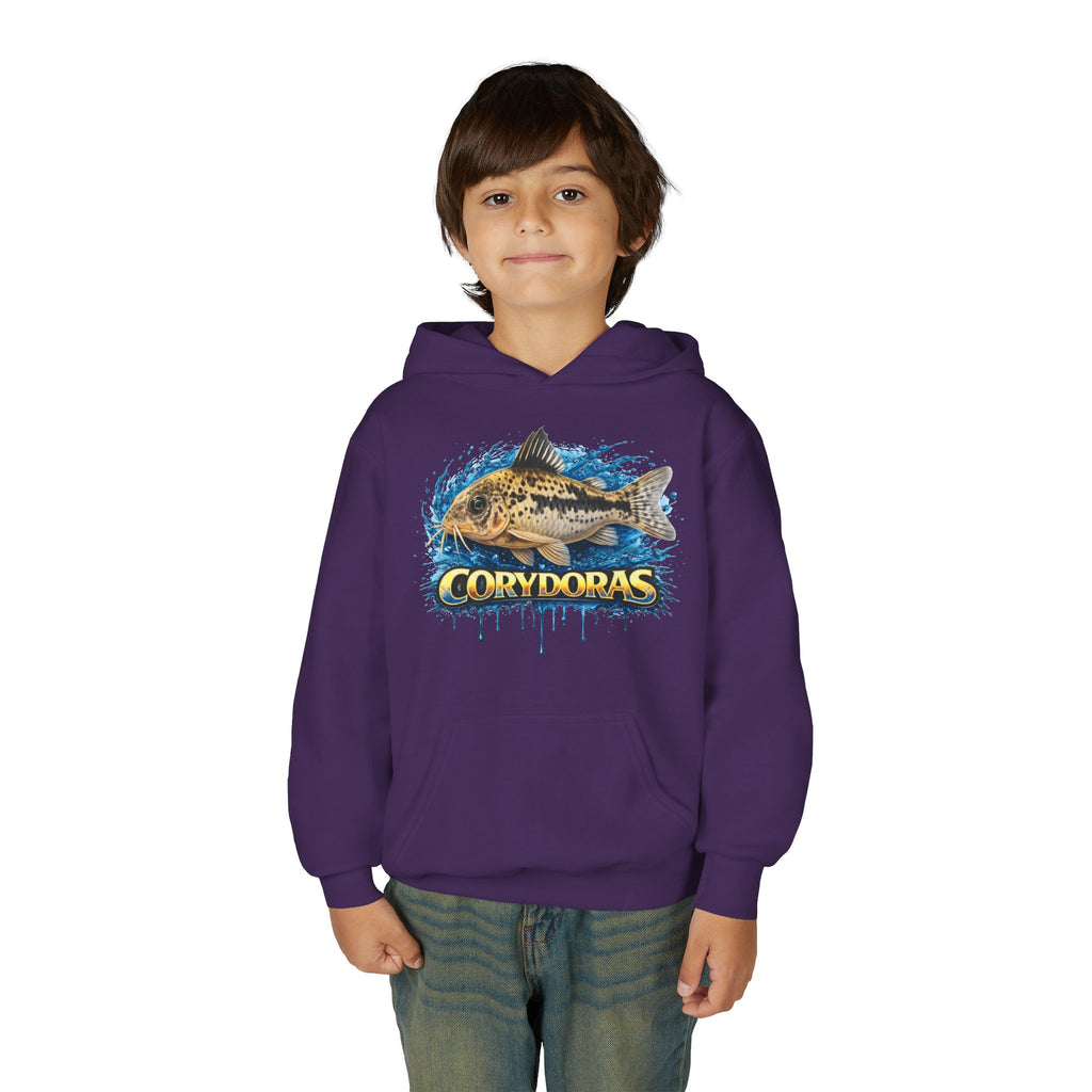 Corydoras Fish Youth Hoodie — Colorful Aquarium Catfish Design
