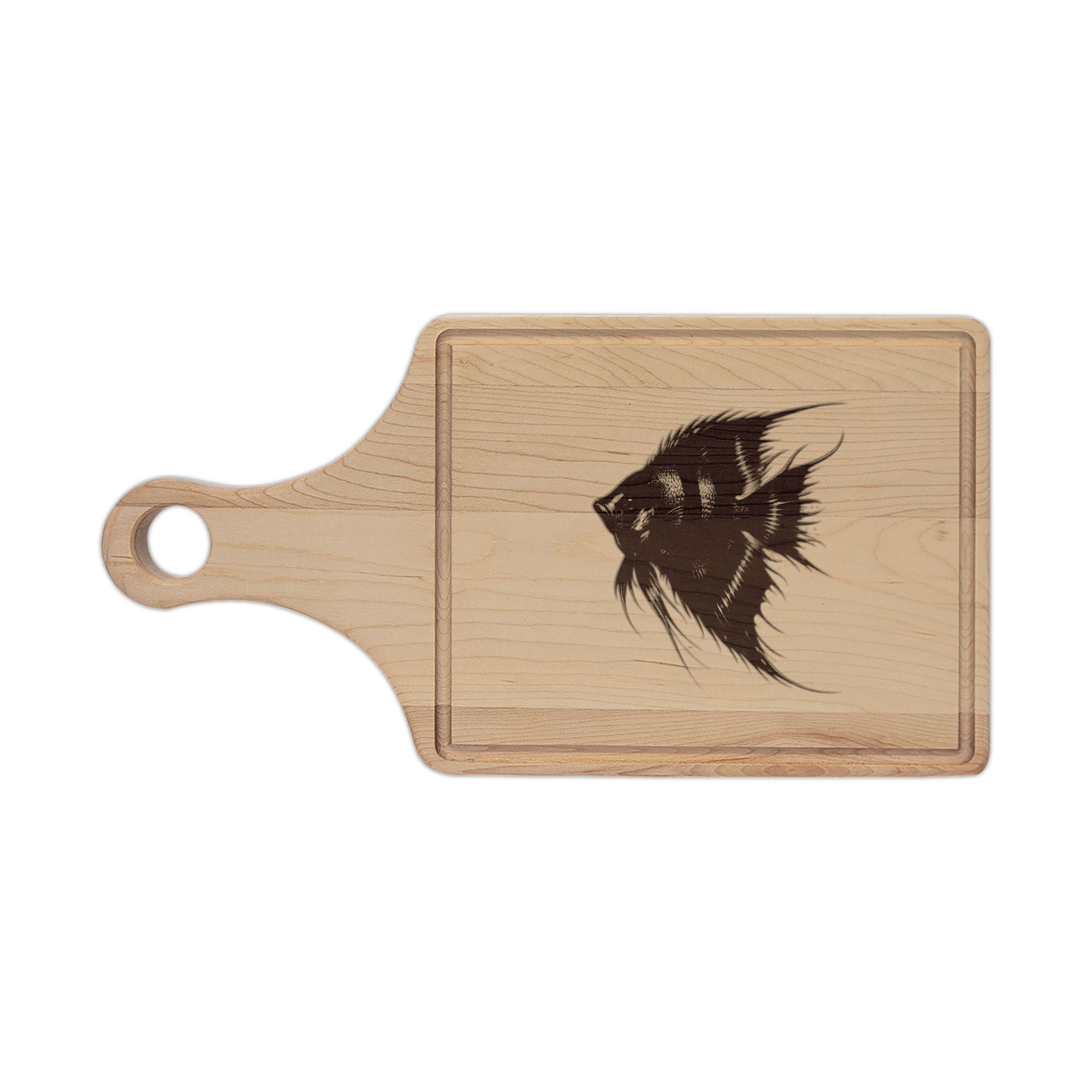Engraved Angelfish Wooden Cutting Board