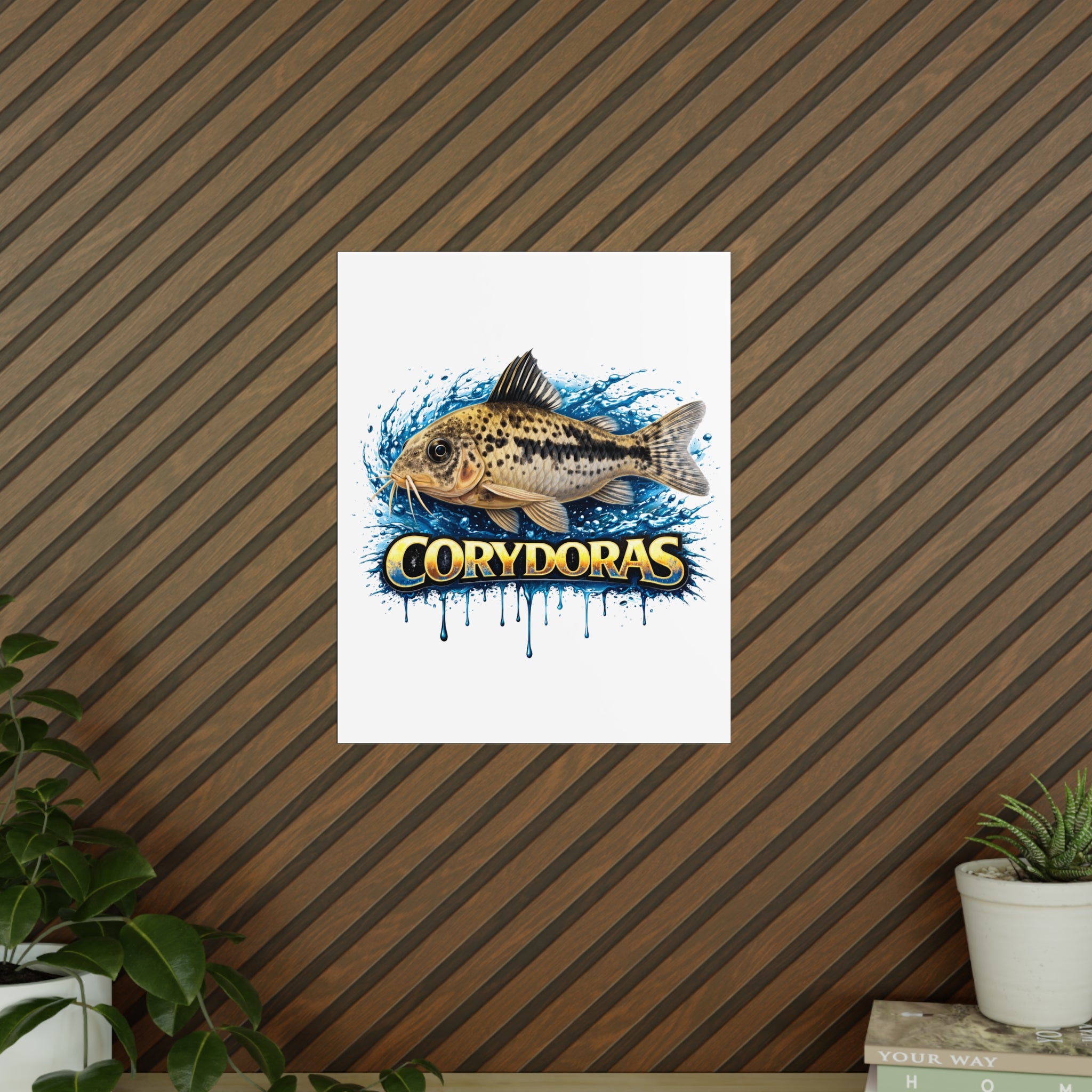 Peppered Cory Photopaper Poster — Colorful Aquarium Catfish Art Print