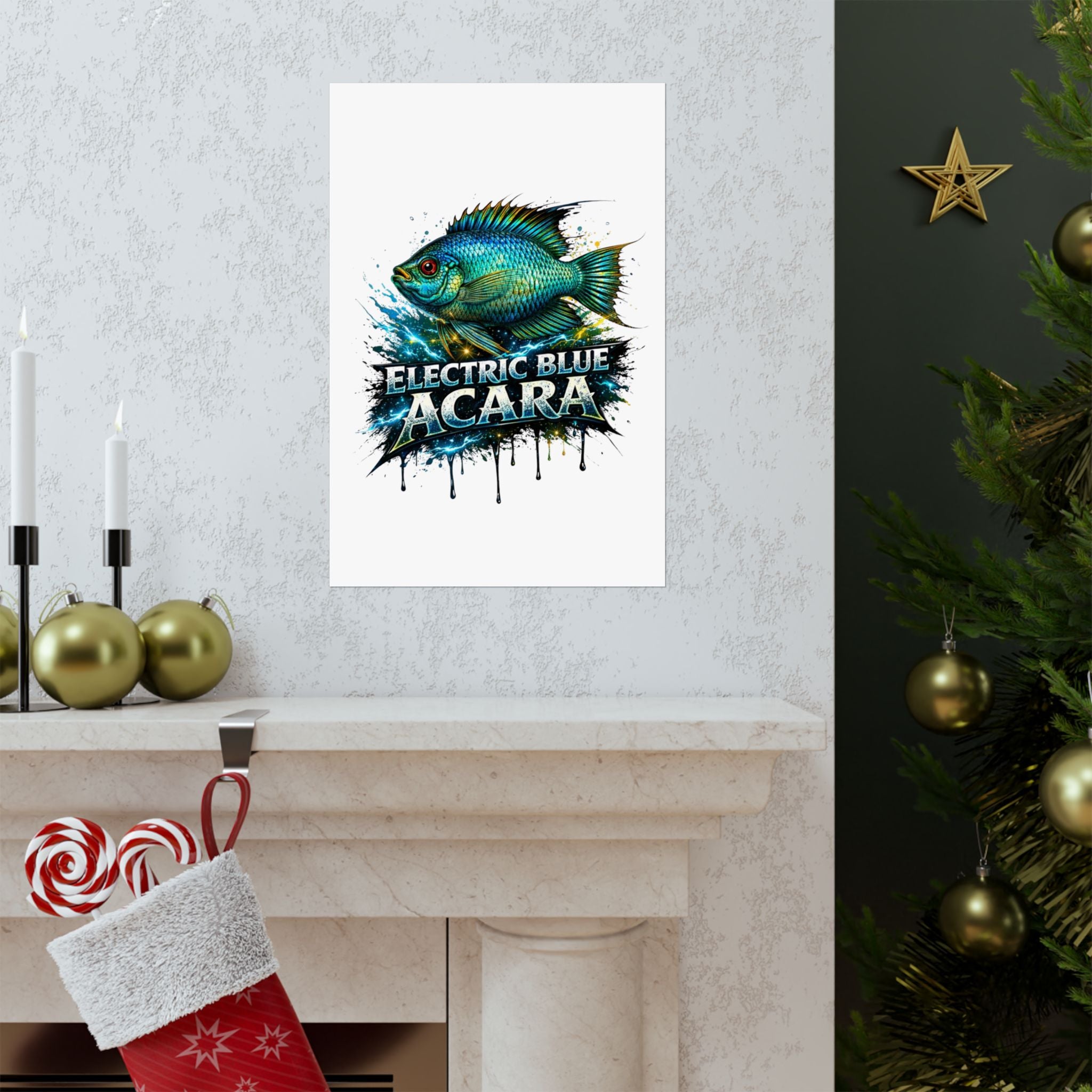 Electric Blue Acara – Matte Vertical Poster
