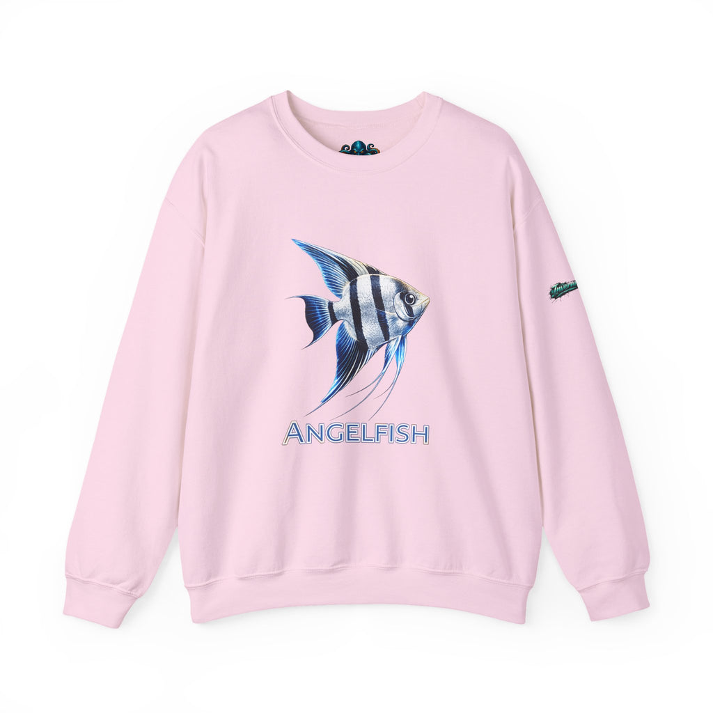 Angelfish Crewneck Sweatshirt — Blue Tropical Fish Graphic