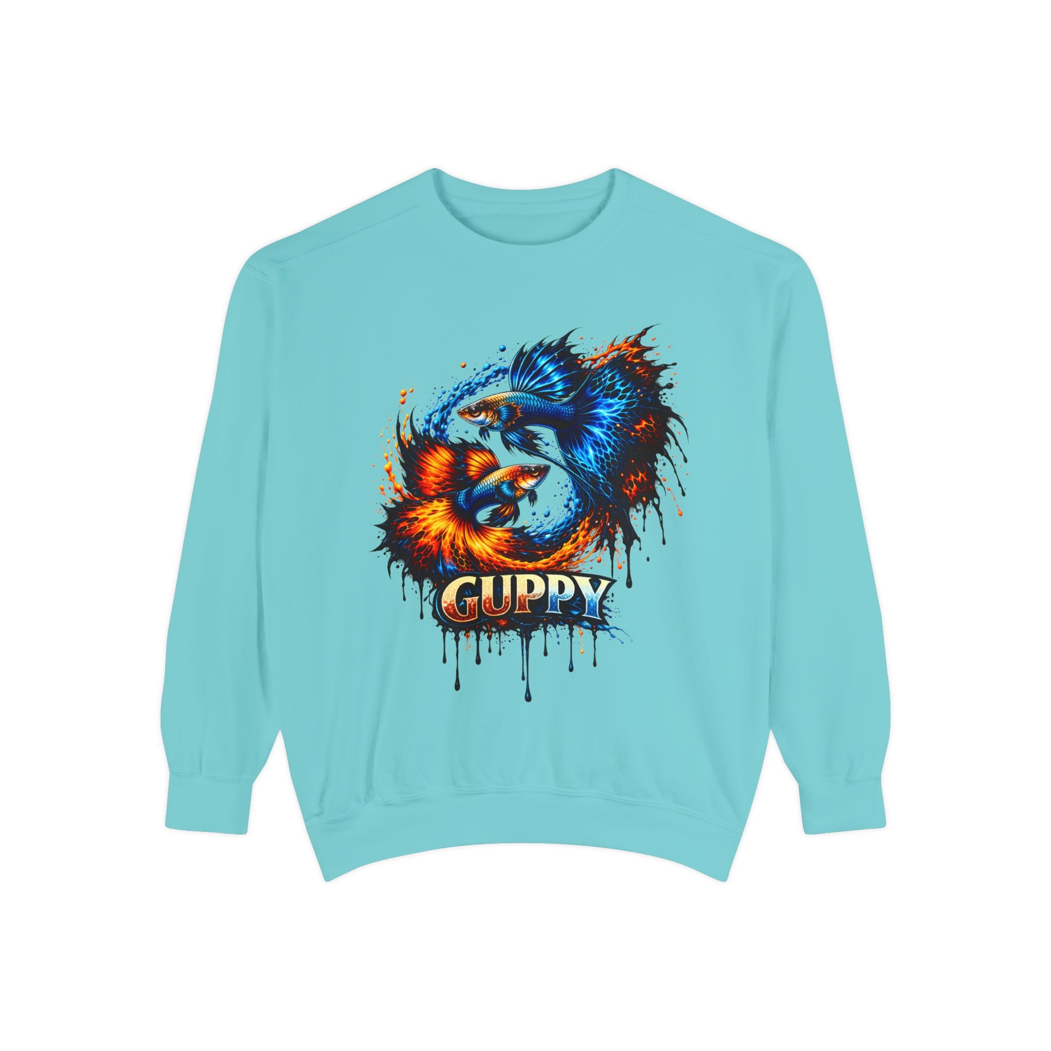 Fire & Ice Guppy – Premium "Neon Flare" Garment-Dyed Sweatshirt