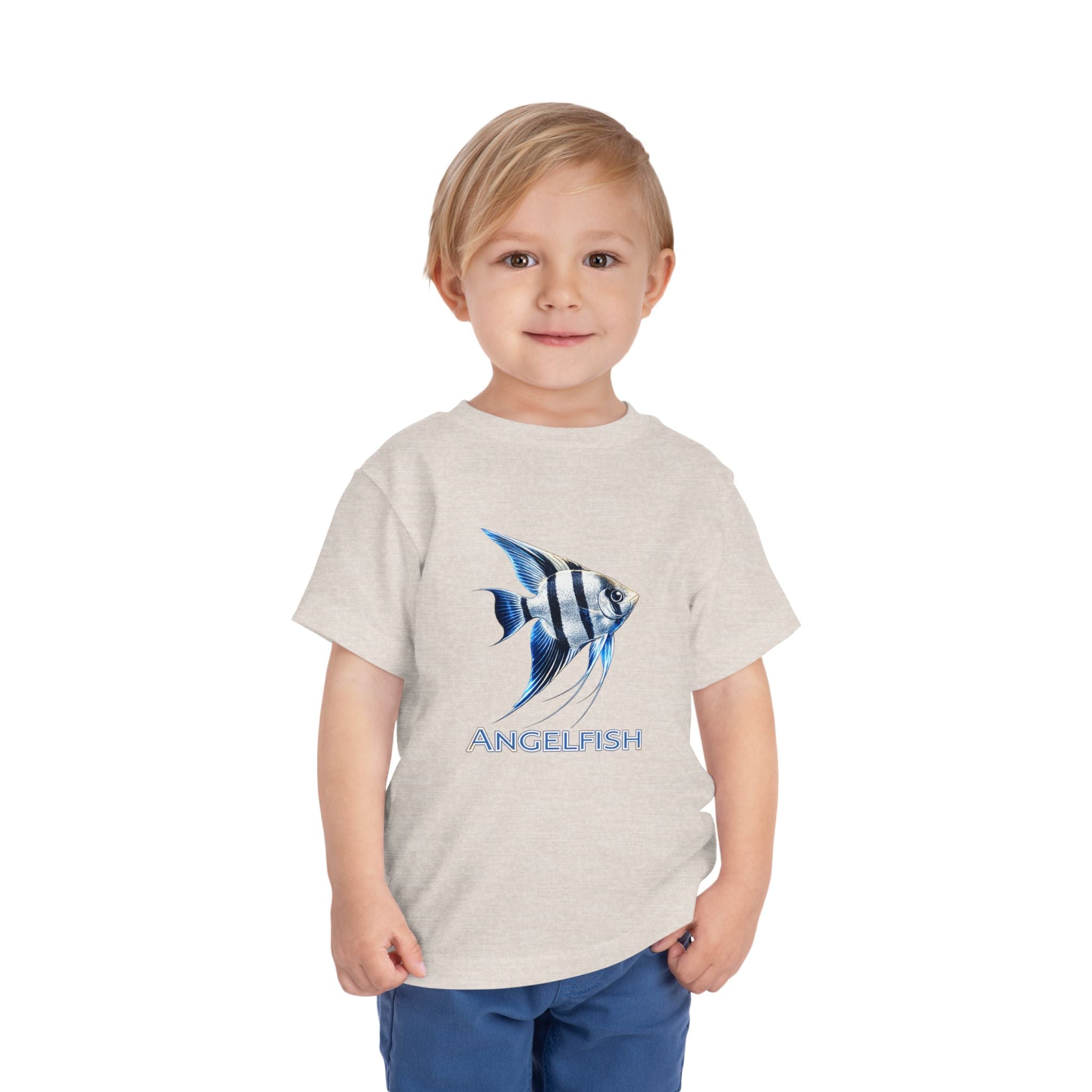 Angelfish Toddler Tee – Blue Aquarium Fish Graphic Shirt