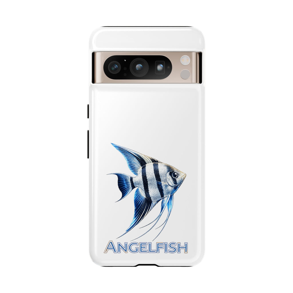 Angelfish Tough Phone Case – Durable Protective Case with Blue Tropical Fish Design
