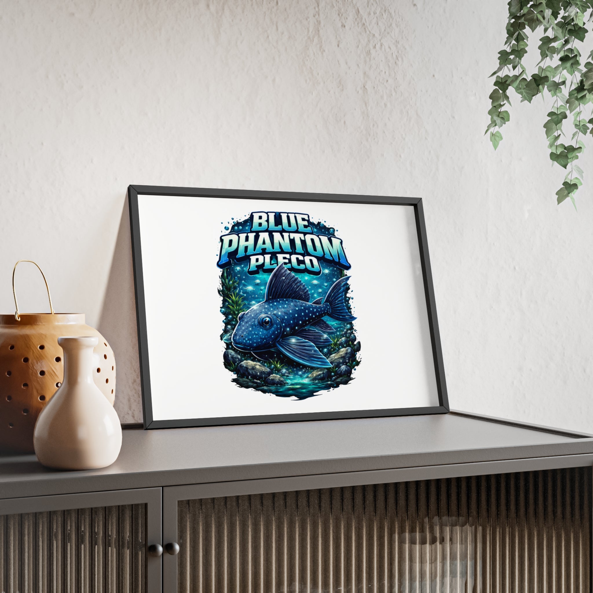 Blue Phantom Pleco Poster — Framed Aquarium Fish Wall Art