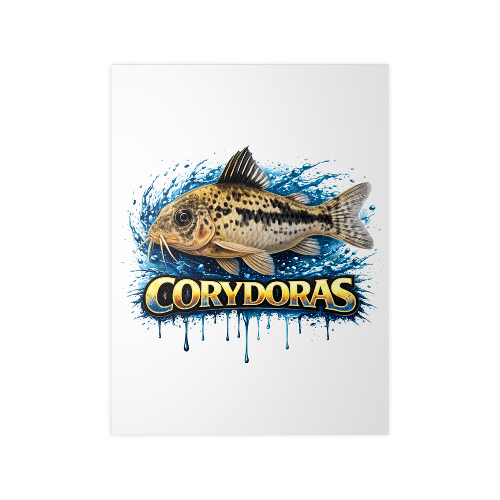 Peppered Cory Photopaper Poster — Colorful Aquarium Catfish Art Print