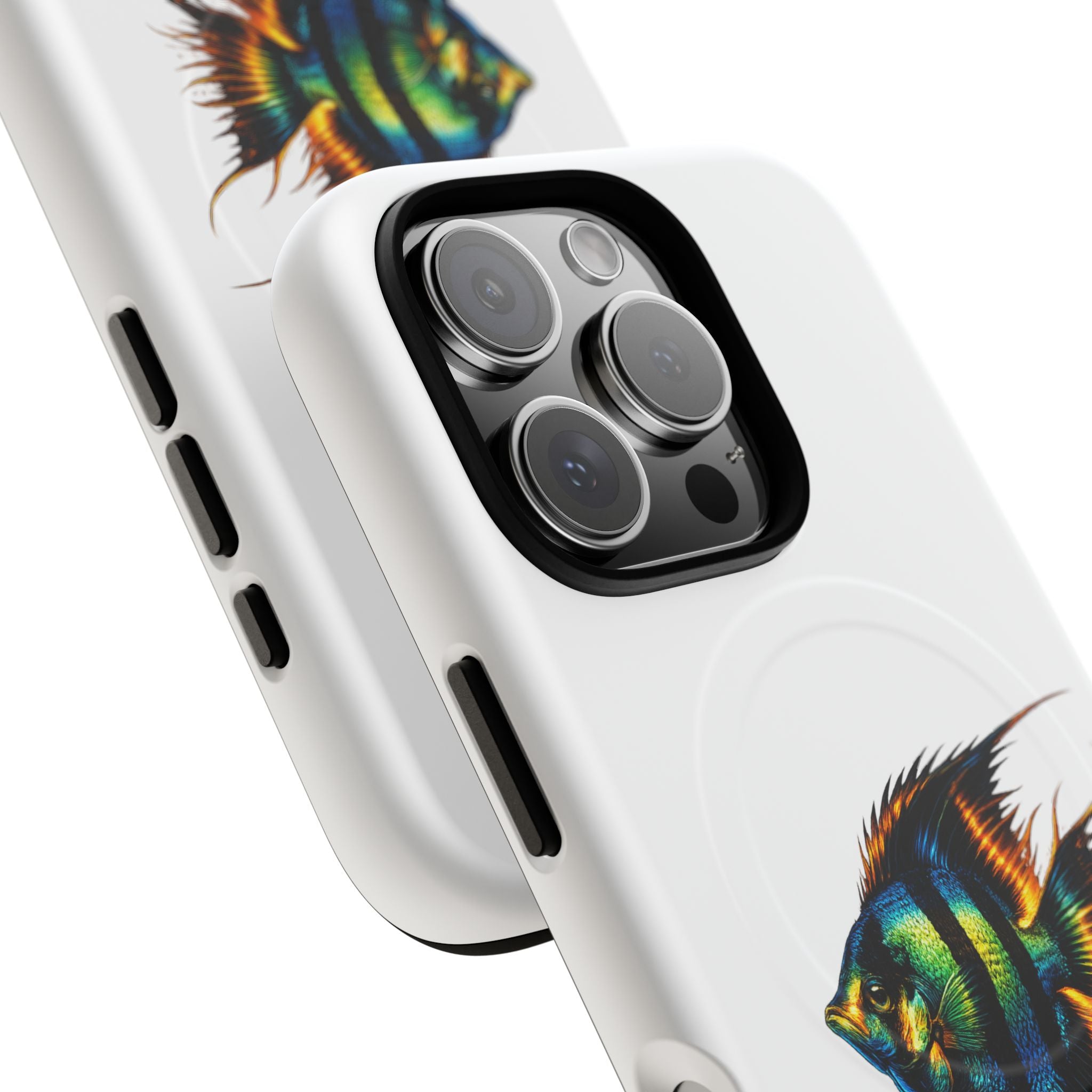 Angelfish Art Tough Magnetic Phone Case — Colorful Aquarium Fish iPhone Cover
