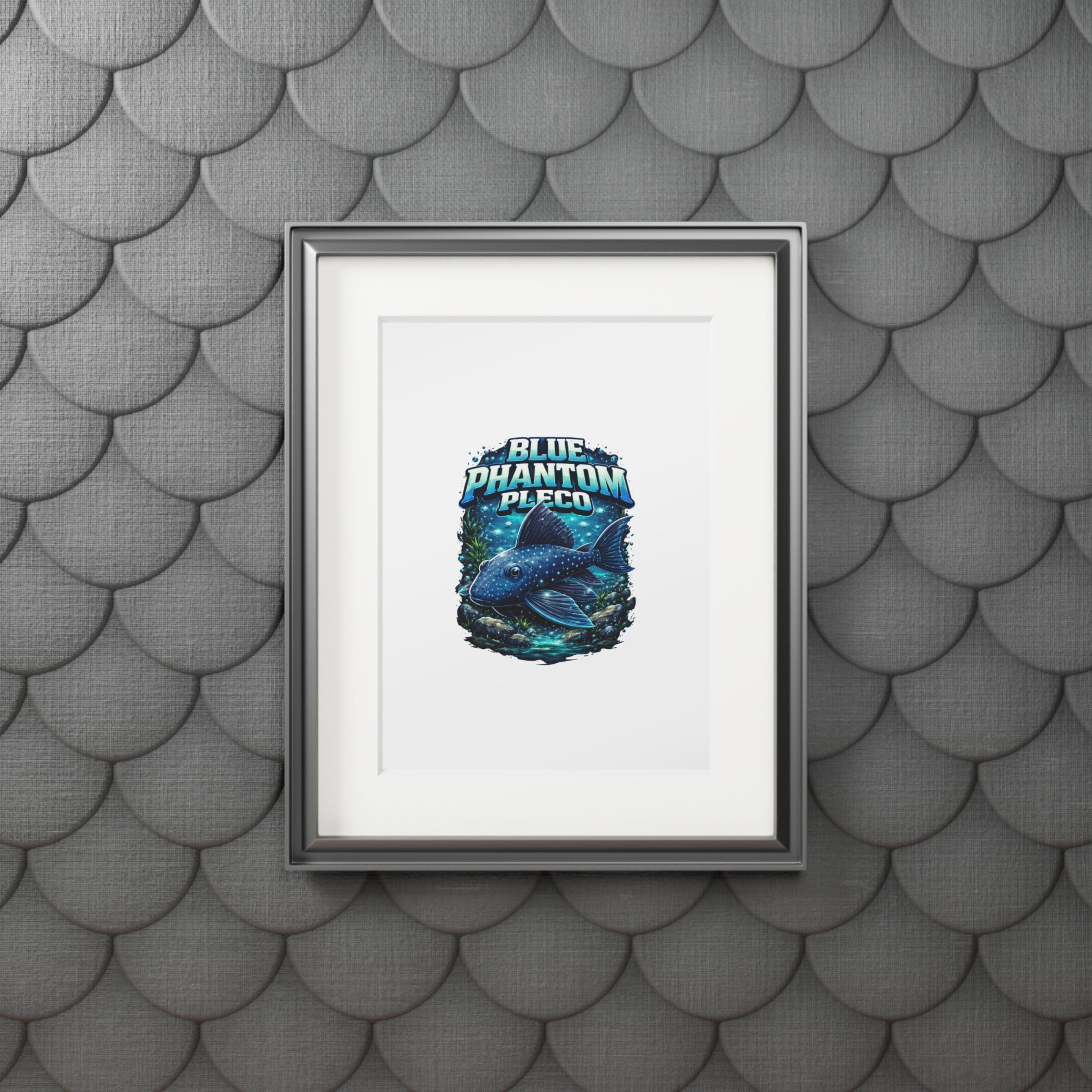 Blue Phantom Pleco Fine Art Print (Passepartout Frame)