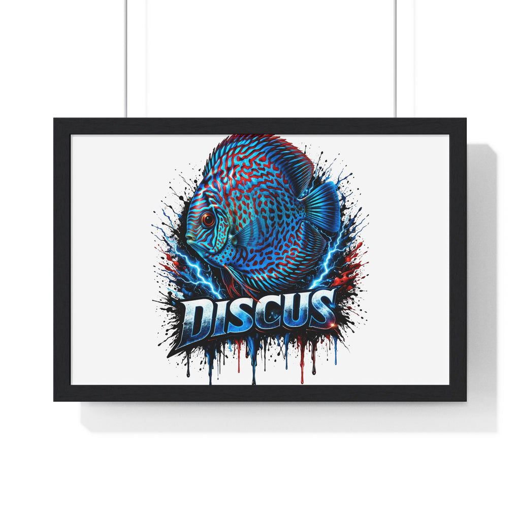 Discus Fish Framed Poster — Colorful Aquarium Artwork