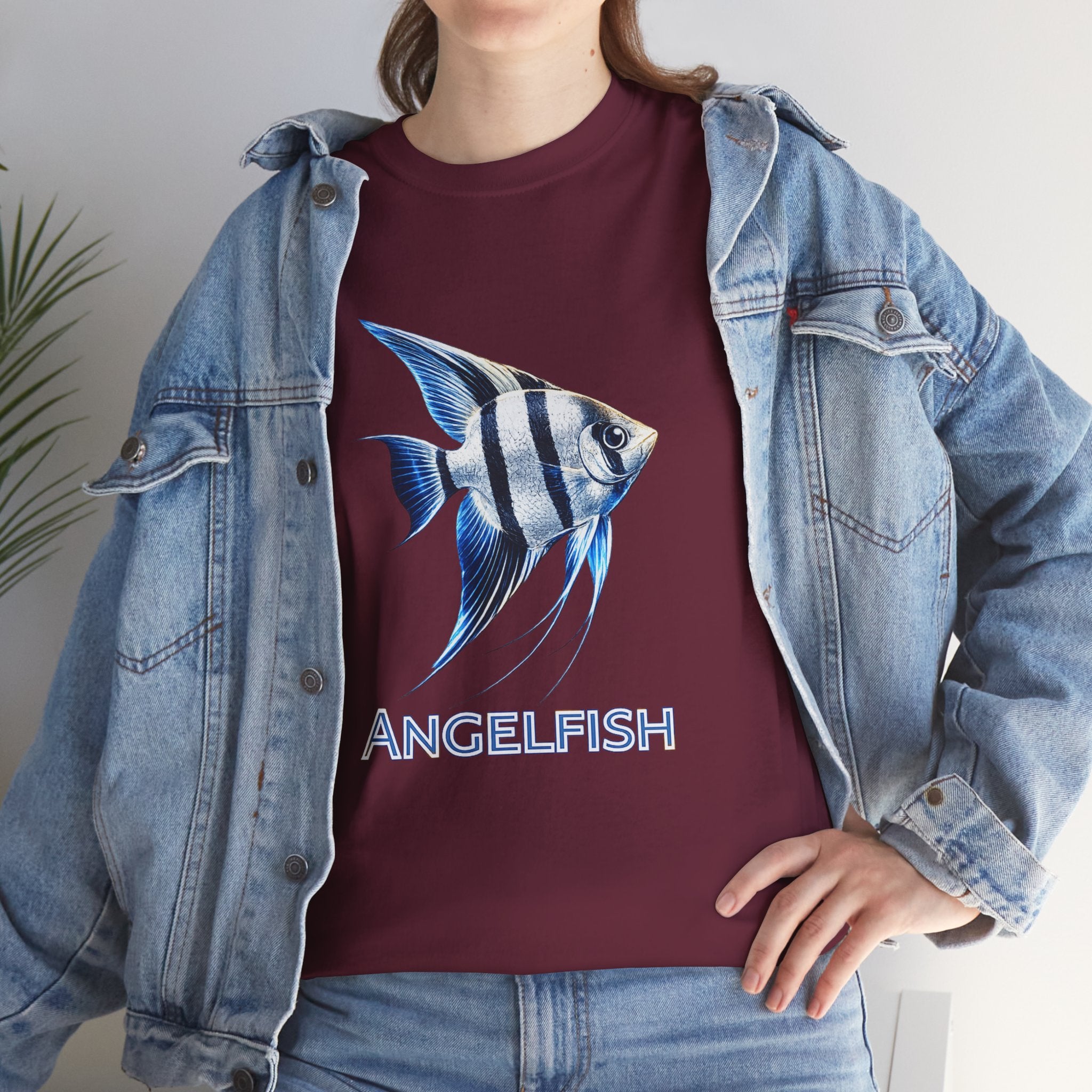 Angelfish Graphic Tee — Blue Tropical Fish Shirt