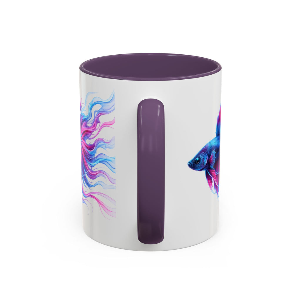 Betta Fish Accent Coffee Mug — Vibrant Neon Betta Design (11/15 oz)