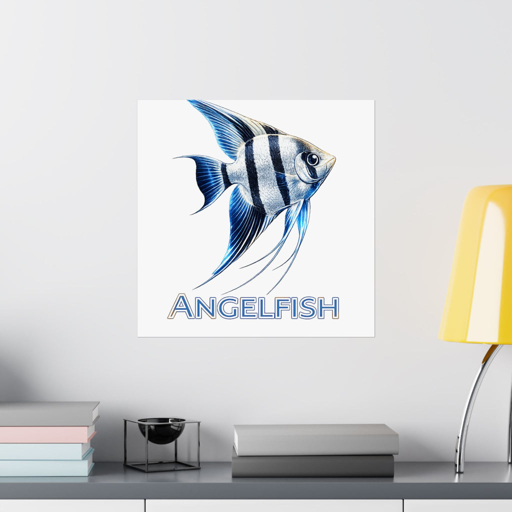 Angelfish Wall Poster — Matte Vertical Marine Fish Art Print