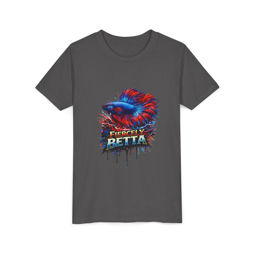 Fiercely Betta Youth Tee - Colorful Betta Fish Graphic Shirt