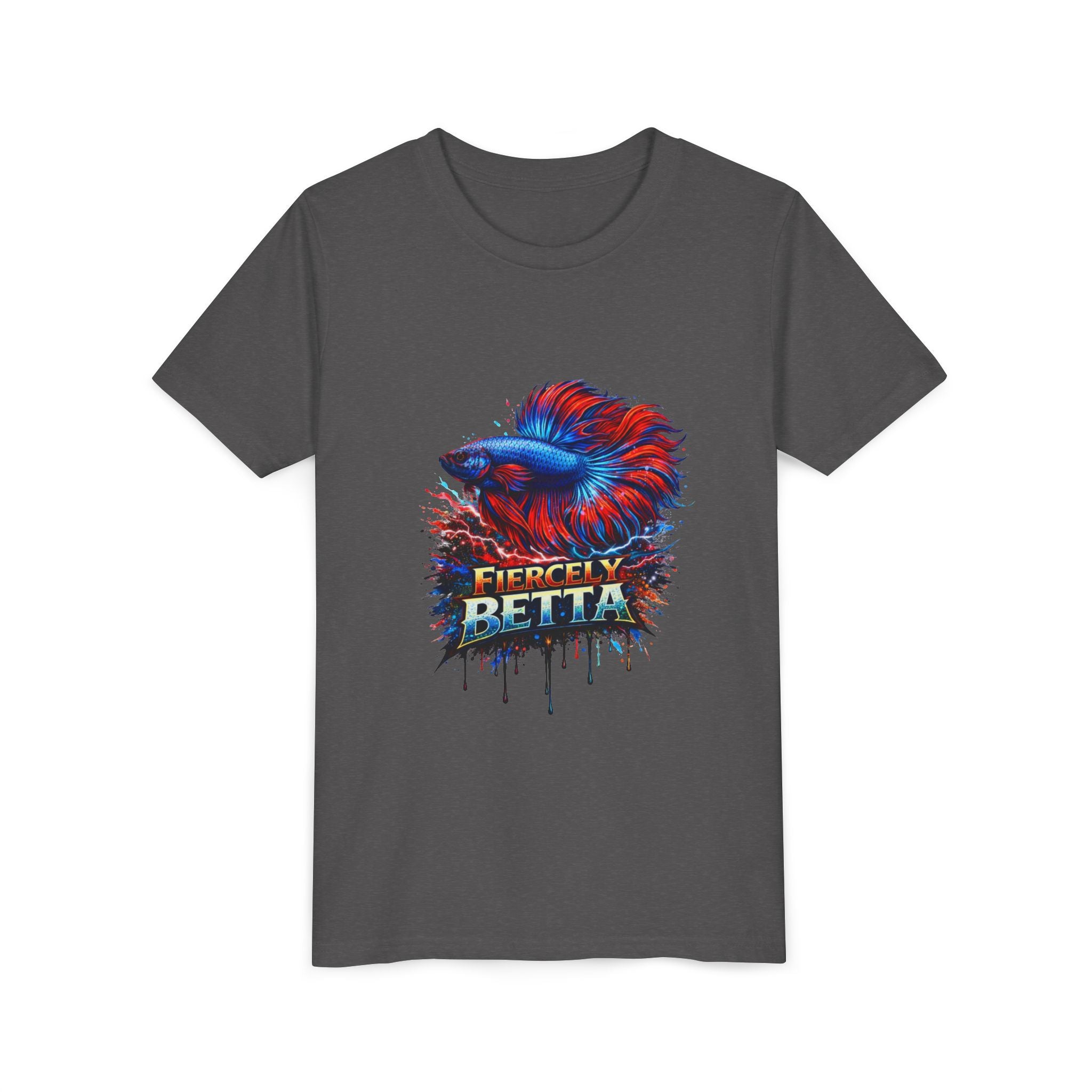 Fiercely Betta Youth Tee - Colorful Betta Fish Graphic Shirt
