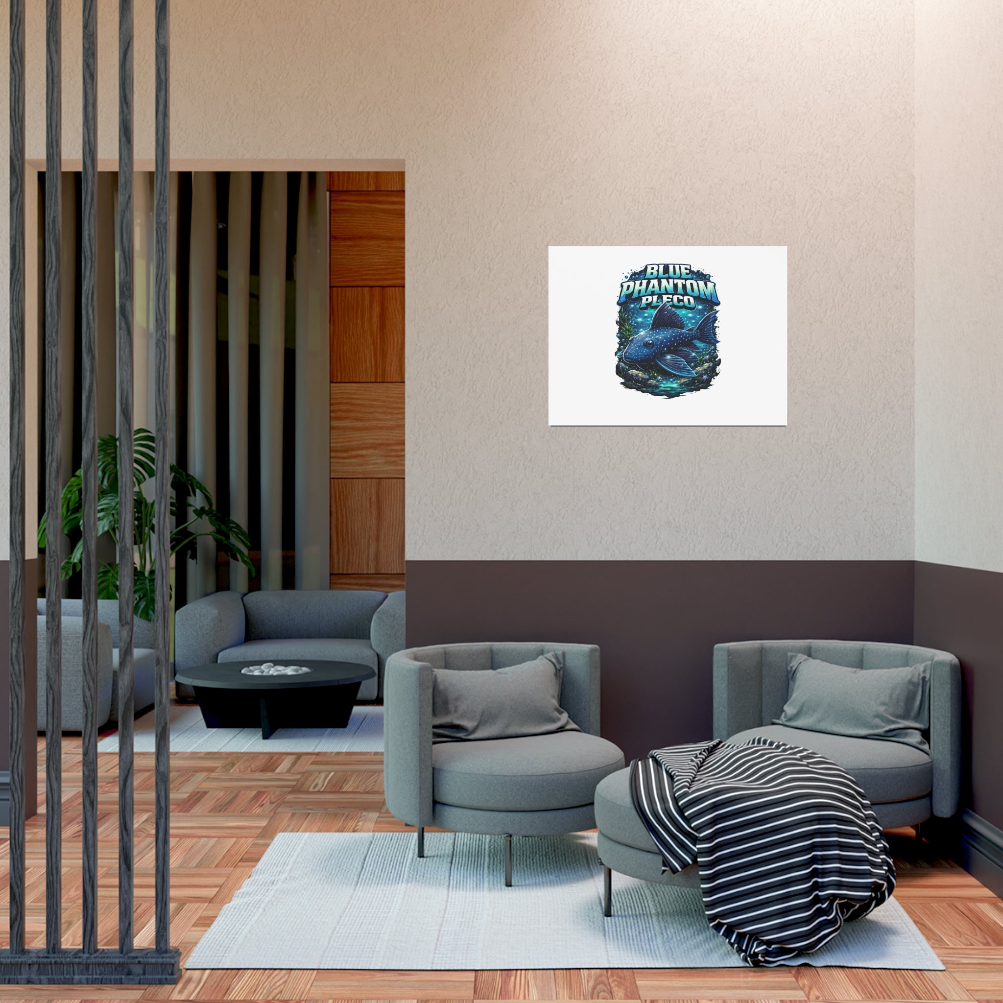 Blue Phantom Pleco L-128 – Premium Uncoated Matte Poster