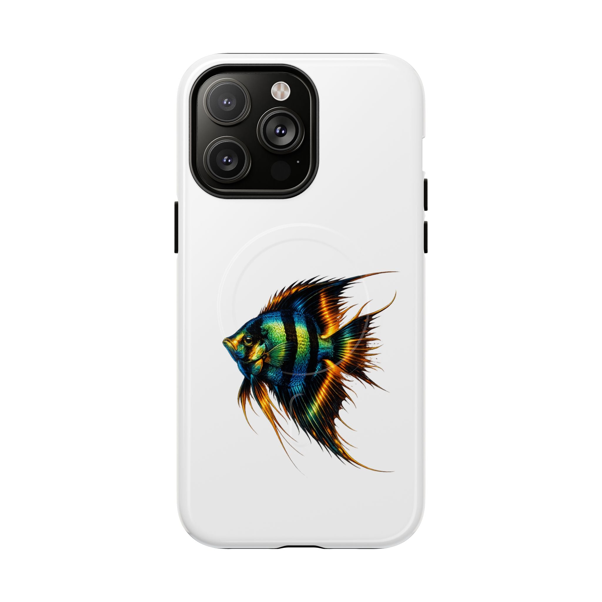 Angelfish Art Tough Magnetic Phone Case — Colorful Aquarium Fish iPhone Cover