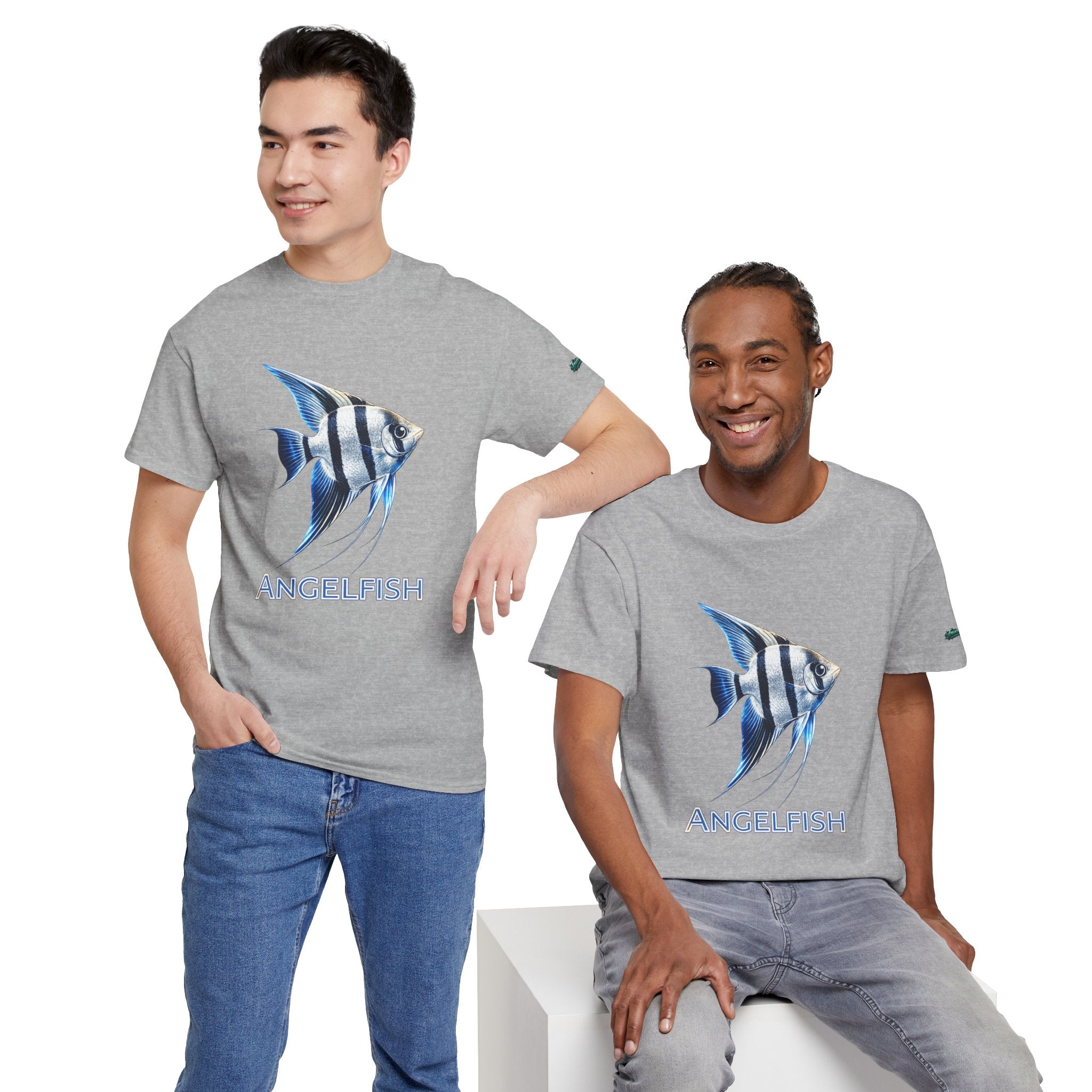 Angelfish Graphic Tee — Blue Tropical Fish Shirt