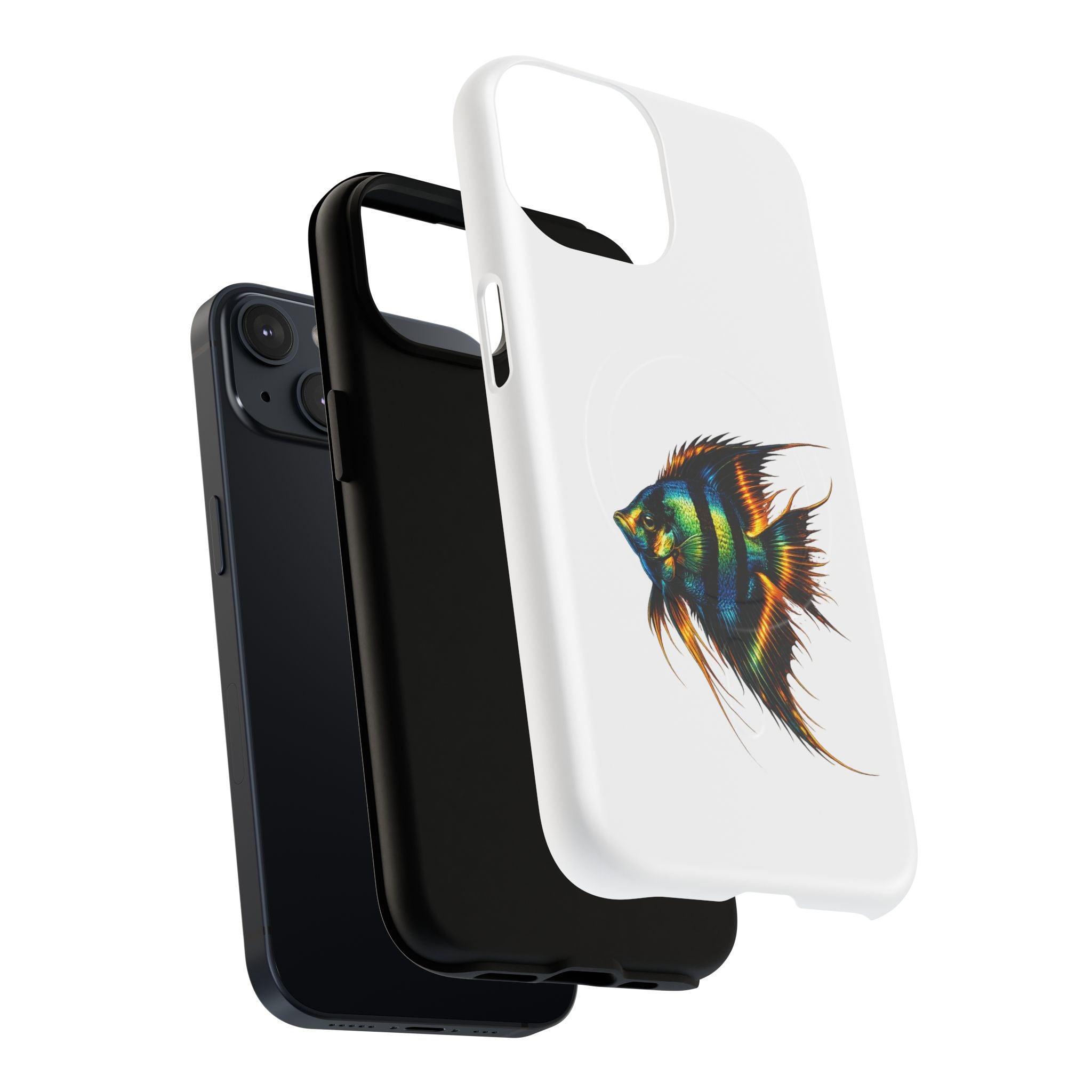 Angelfish Art Tough Magnetic Phone Case — Colorful Aquarium Fish iPhone Cover