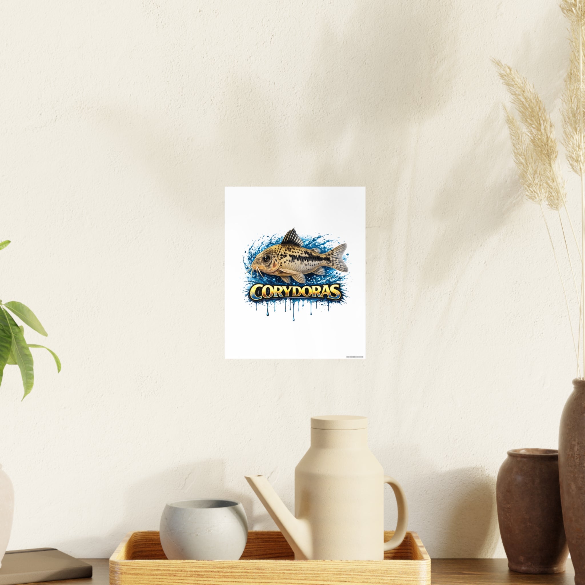 Peppered Corydoras Fish Art Poster — Vibrant Aquarium Print