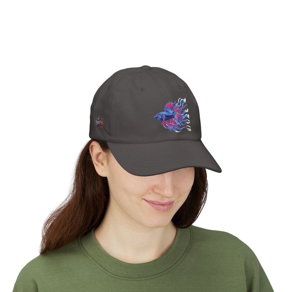 Betta Fish Dad Cap – Embroidered Color Splash Fish Baseball Hat