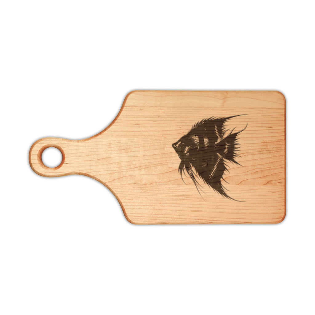 Engraved Angelfish Wooden Cutting Board