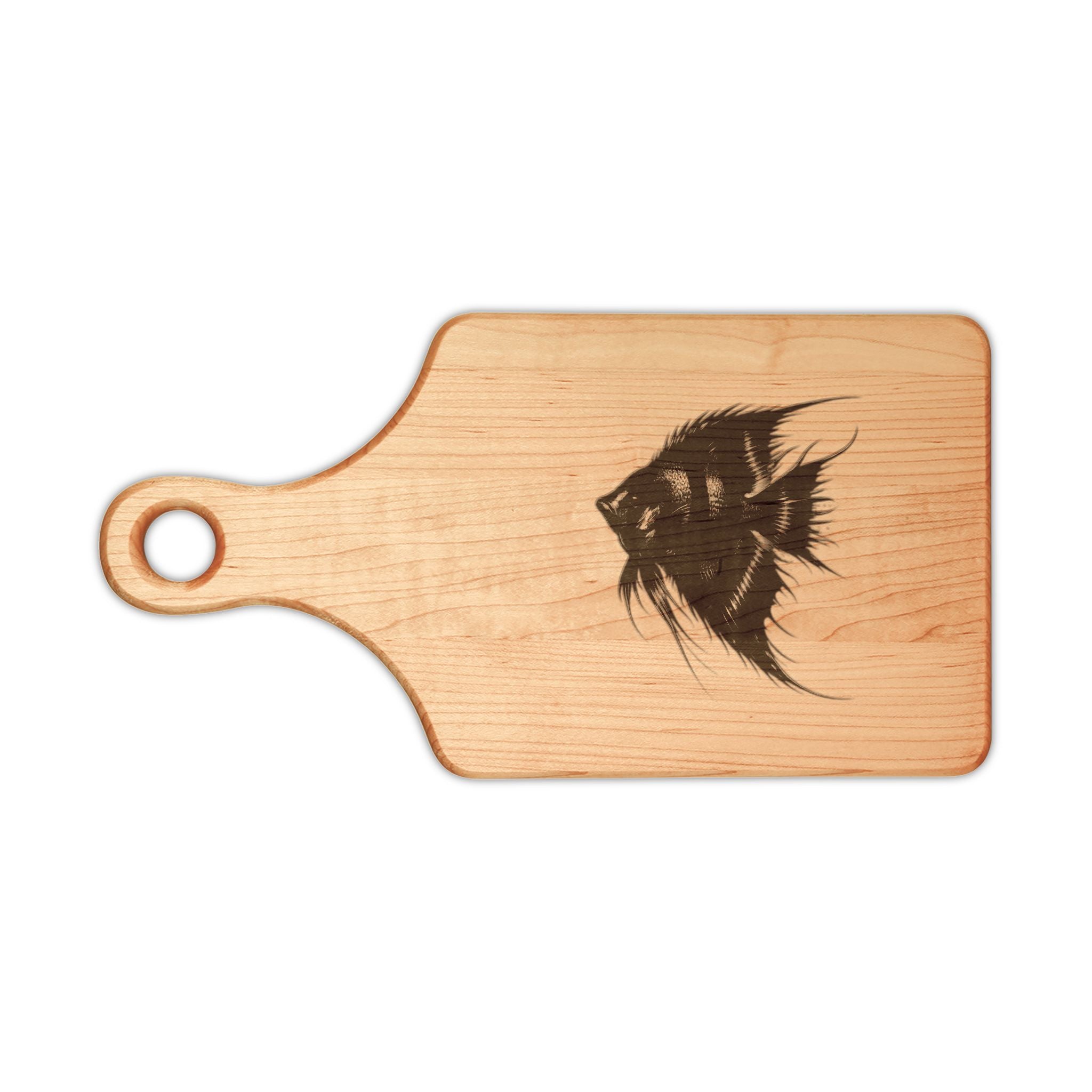 Engraved Angelfish Wooden Cutting Board