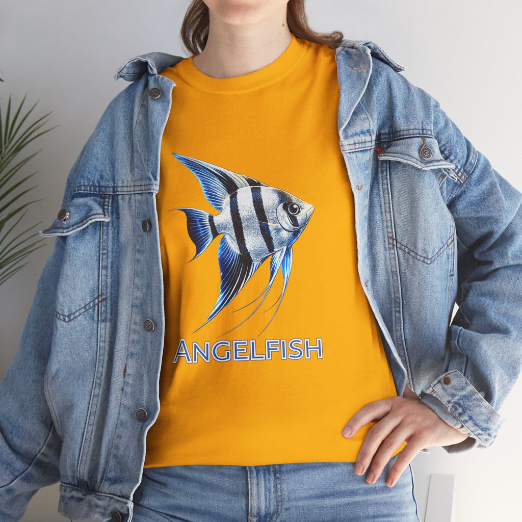 Angelfish Graphic Tee — Blue Tropical Fish Shirt