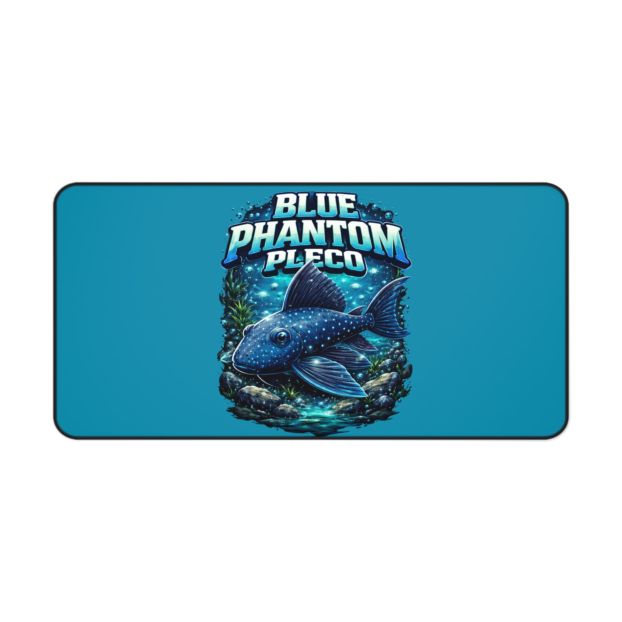 Blue Phantom Pleco Desk Mat — Aquarium Fish Gaming Mouse Pad