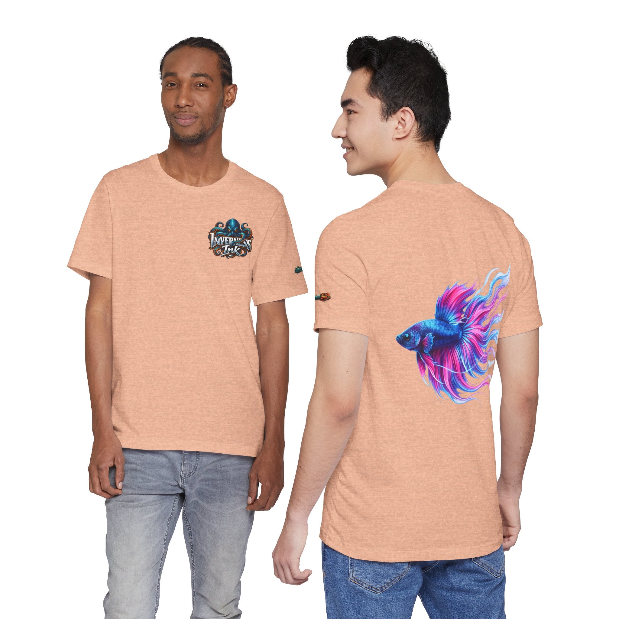 Betta Fish Graphic Tee — Vibrant Blue & Pink Aquatic Art T‑Shirt