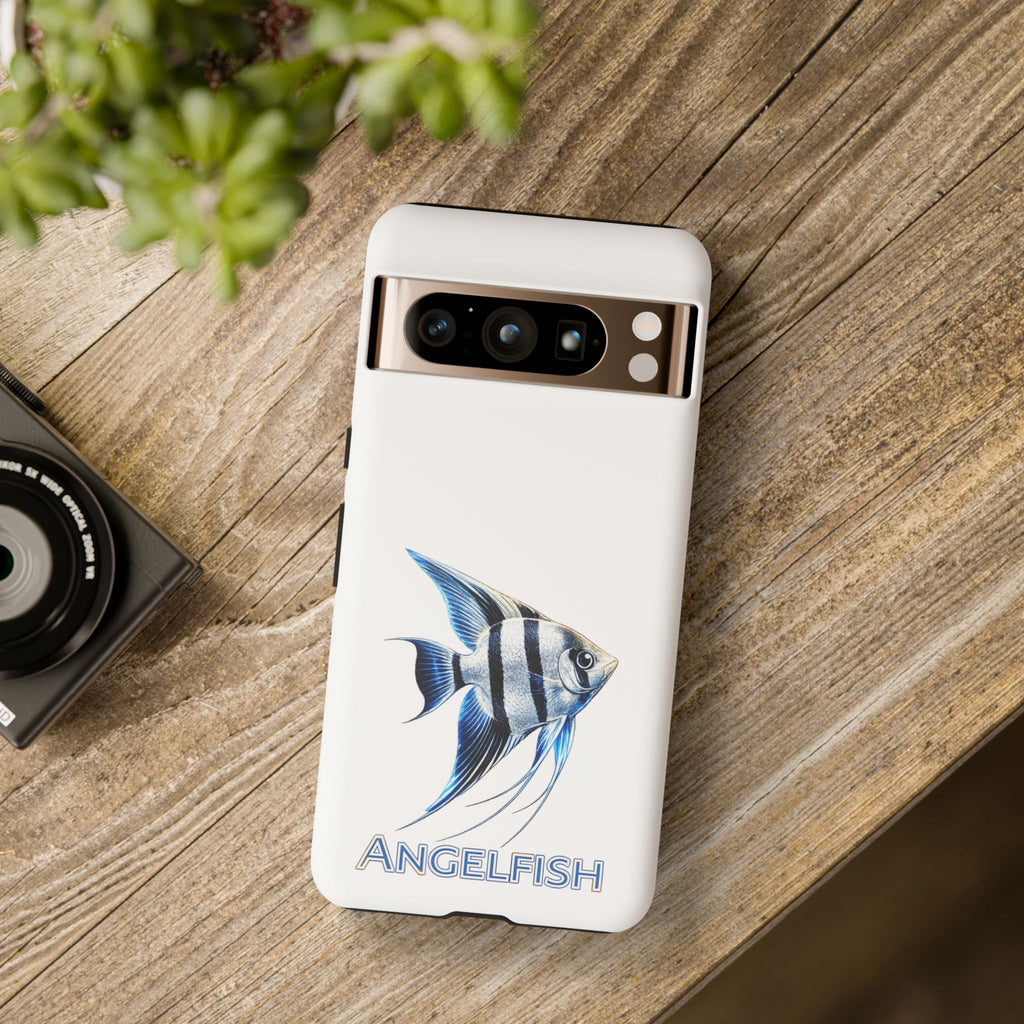 Angelfish Tough Phone Case – Durable Protective Case with Blue Tropical Fish Design