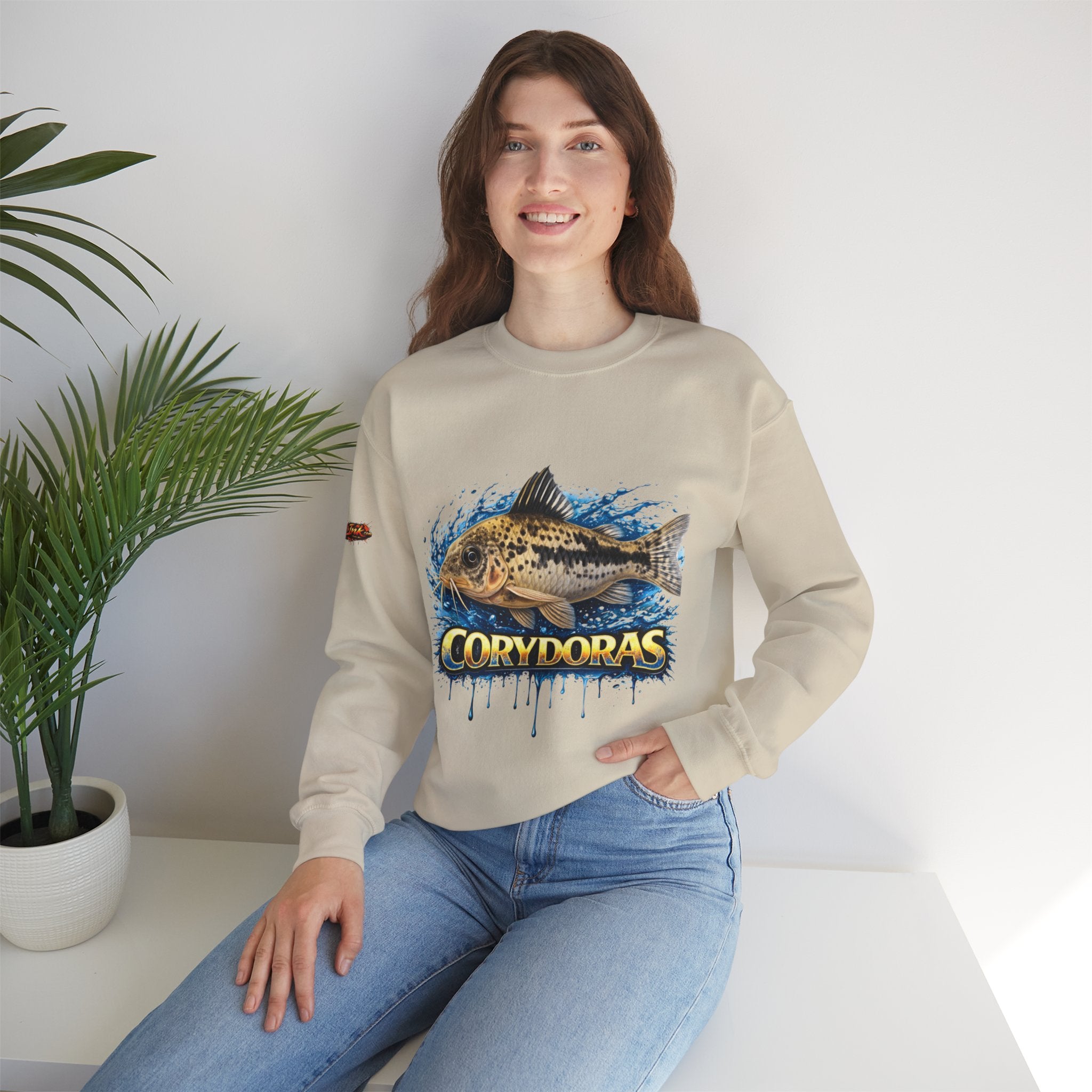 Peppered Corydoras Fish Crewneck Sweatshirt – Aquatic Aquarium Lover Tee