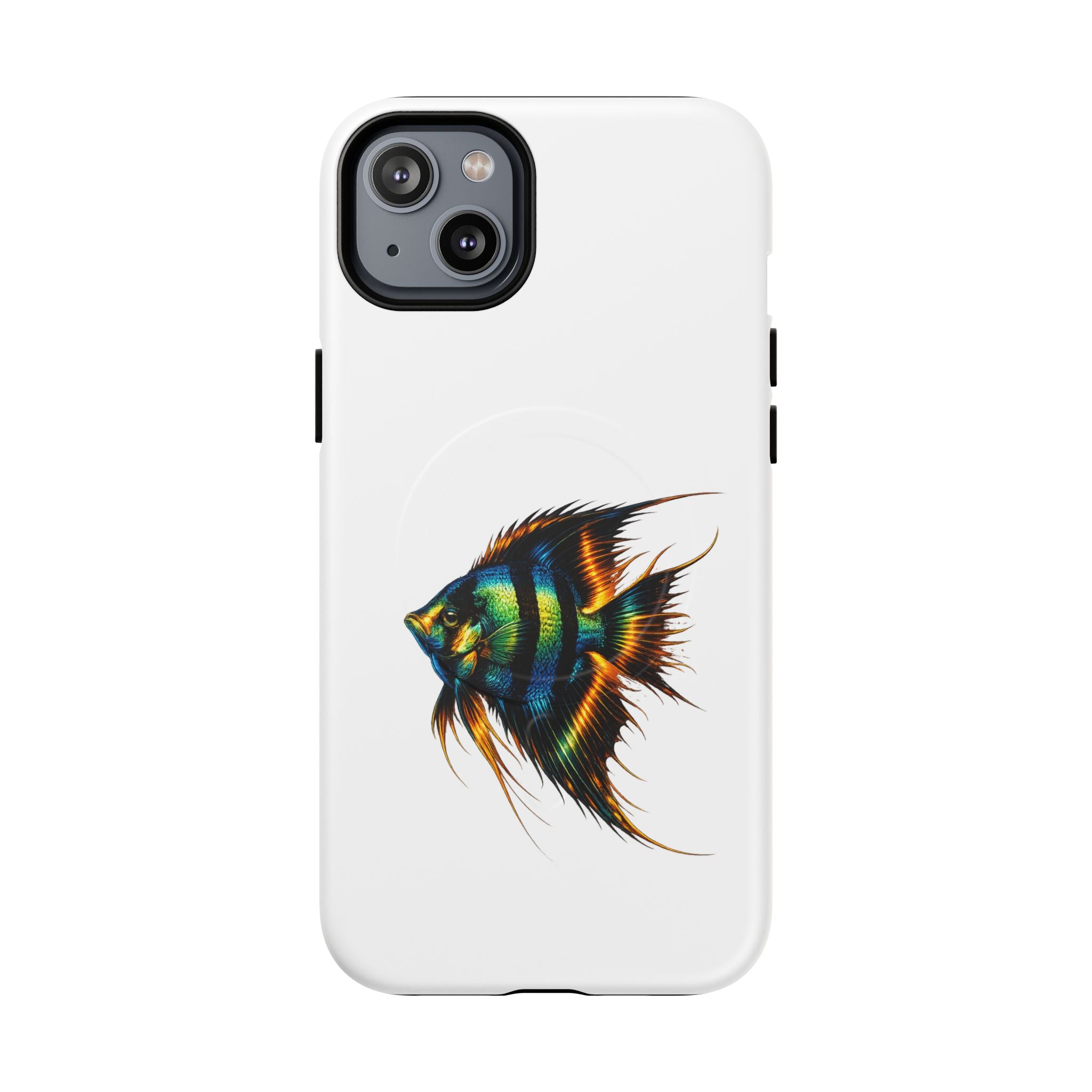 Angelfish Art Tough Magnetic Phone Case — Colorful Aquarium Fish iPhone Cover