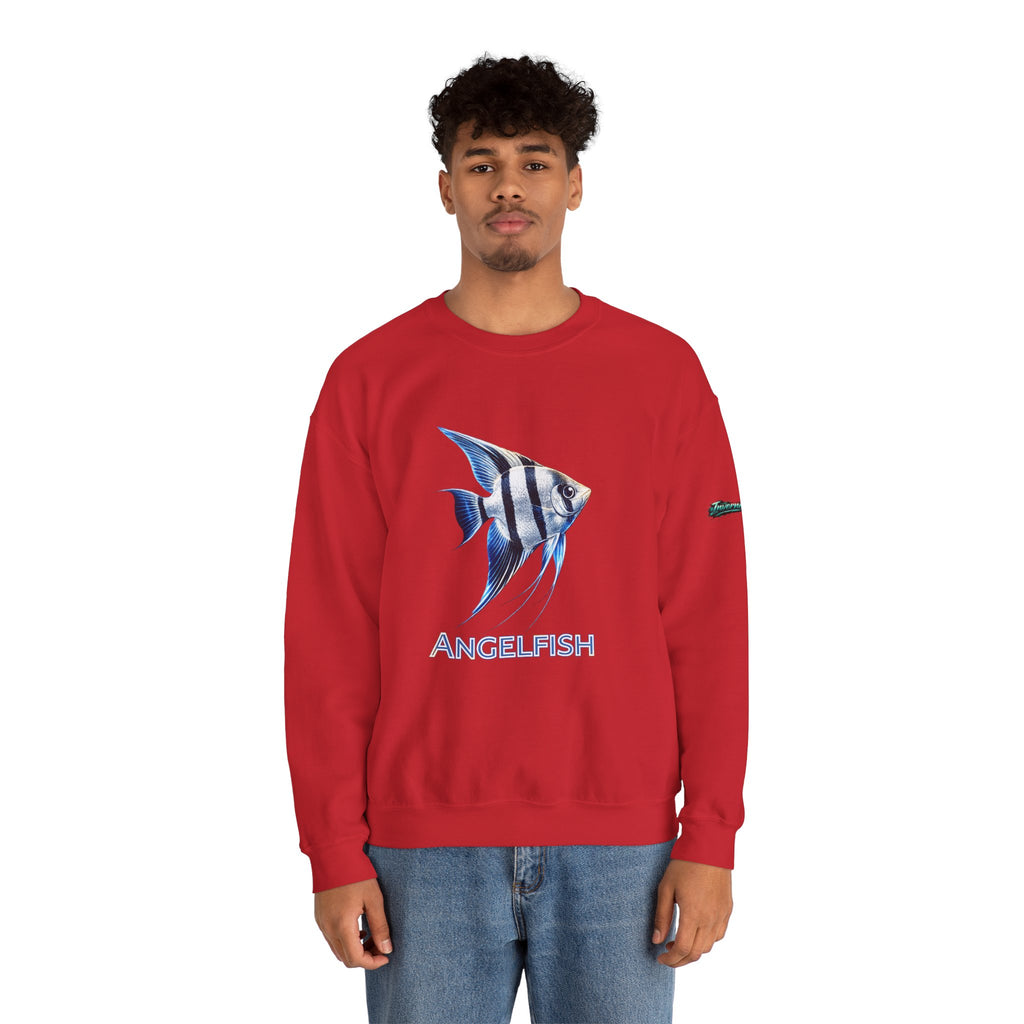 Angelfish Crewneck Sweatshirt — Blue Tropical Fish Graphic