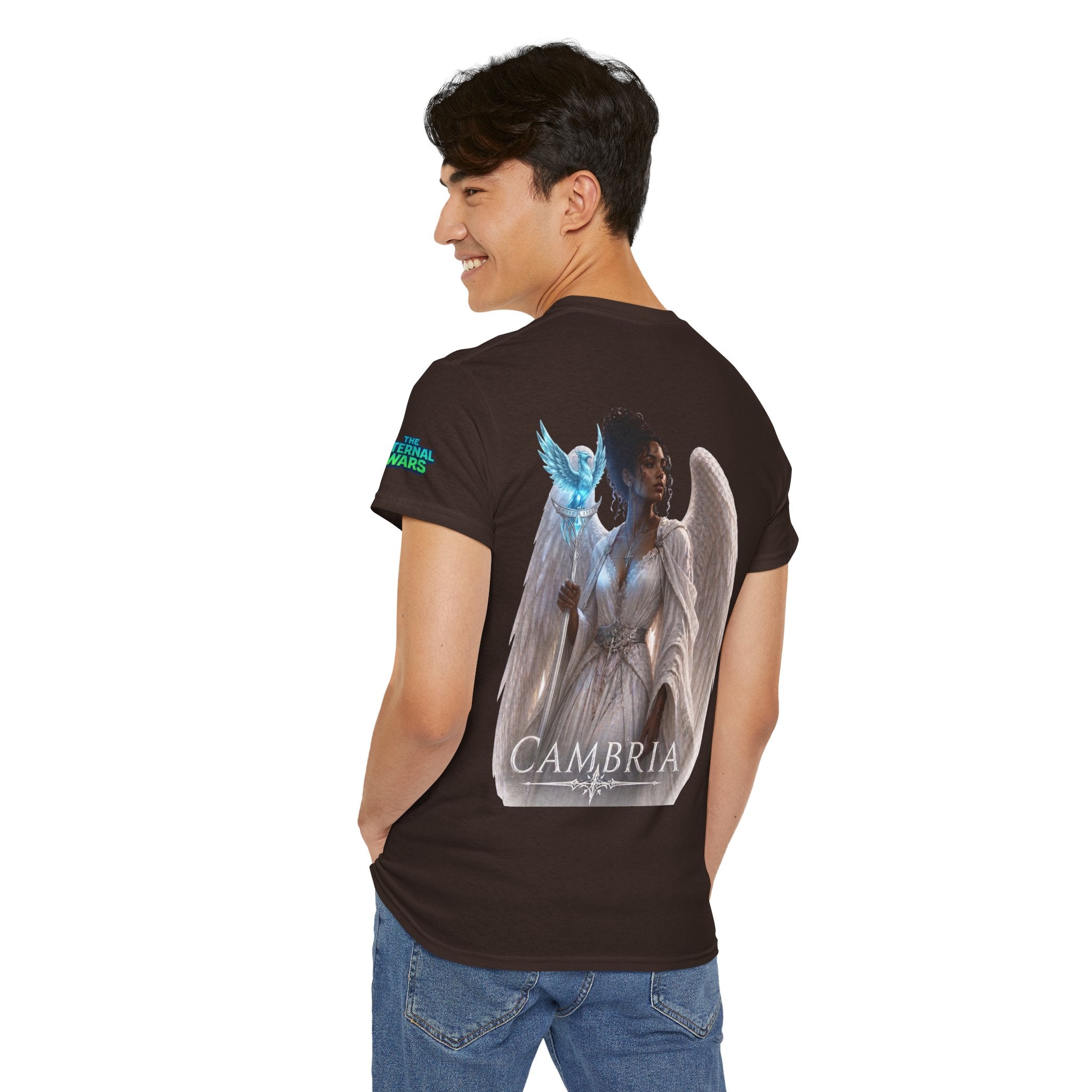 The Eternal Wars Graphic Tee – "Cambria" Winged Warrior Shirt