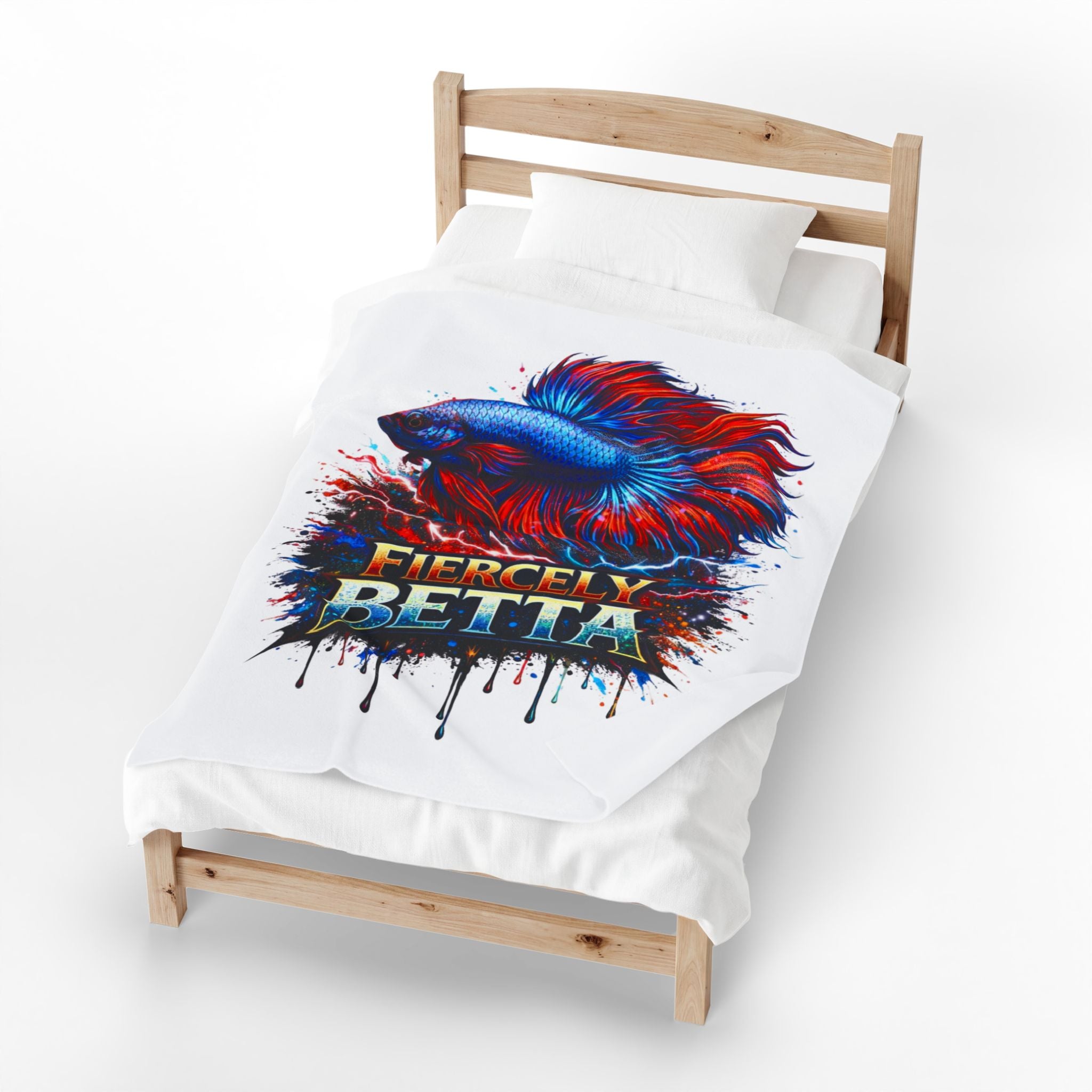 Fiercely Betta Plush Blanket — Vibrant Betta Fish Throw for Fish Lovers