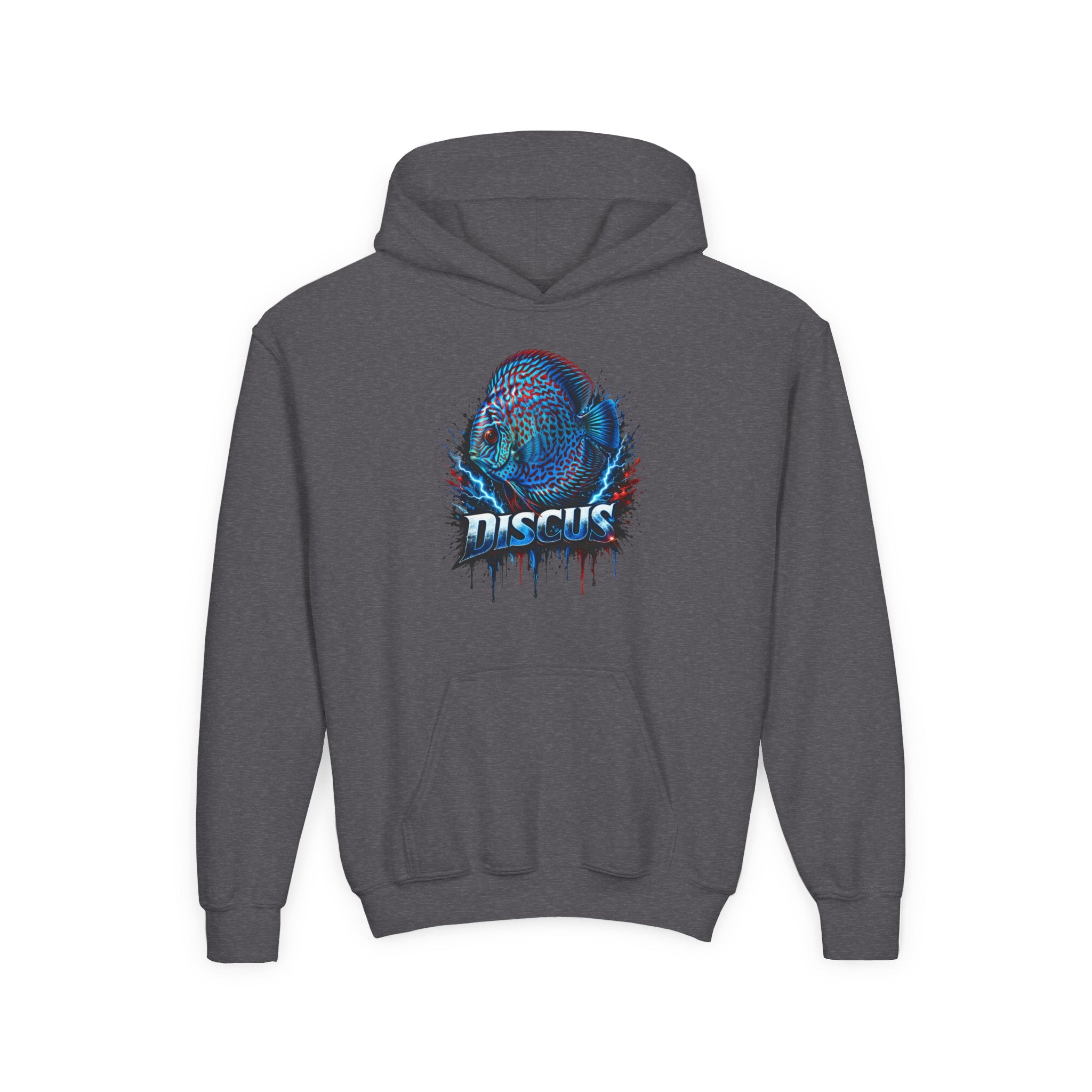 Youth Hoodie — Colorful Discus Fish Graphic Pullover