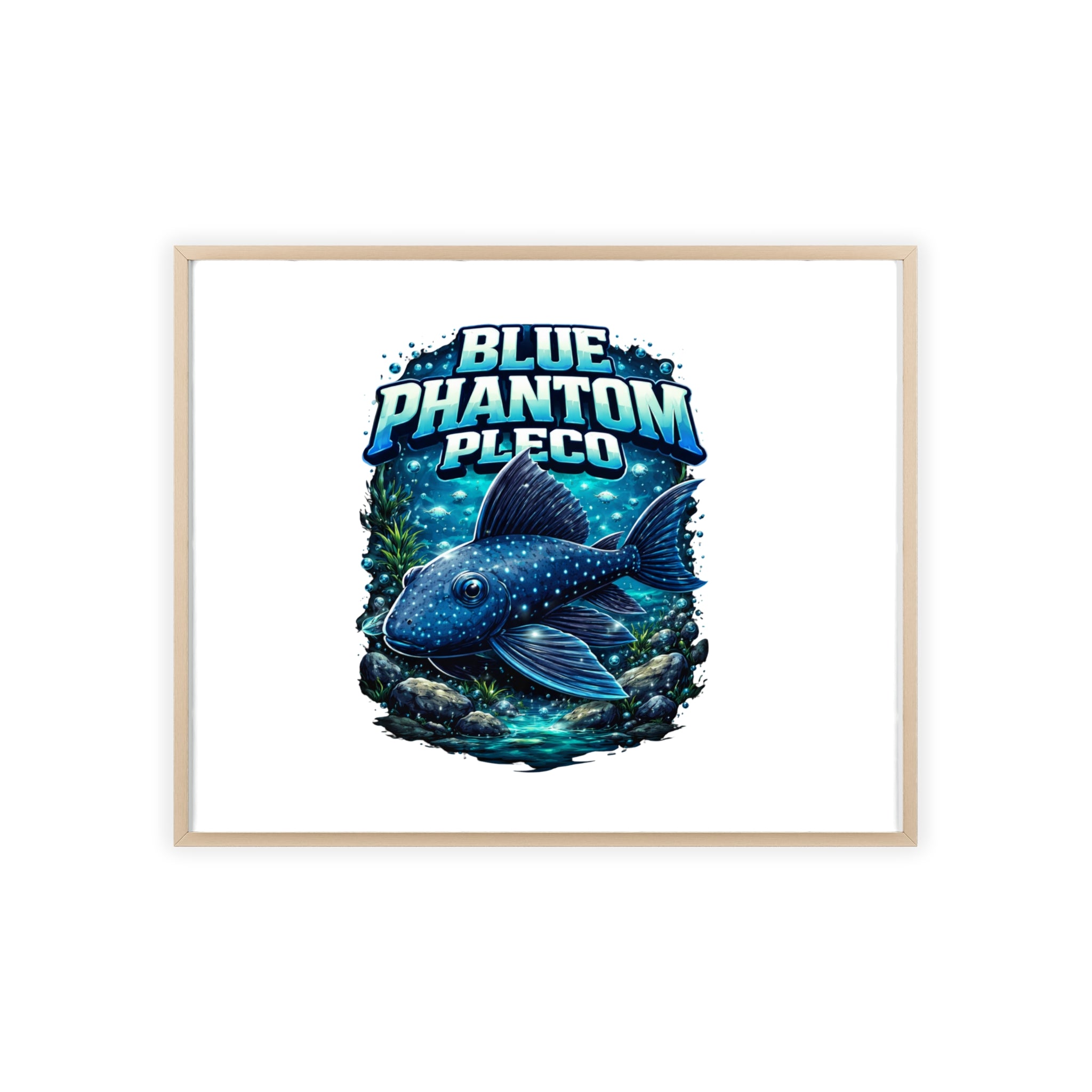 Blue Phantom Pleco Poster — Framed Aquarium Fish Wall Art