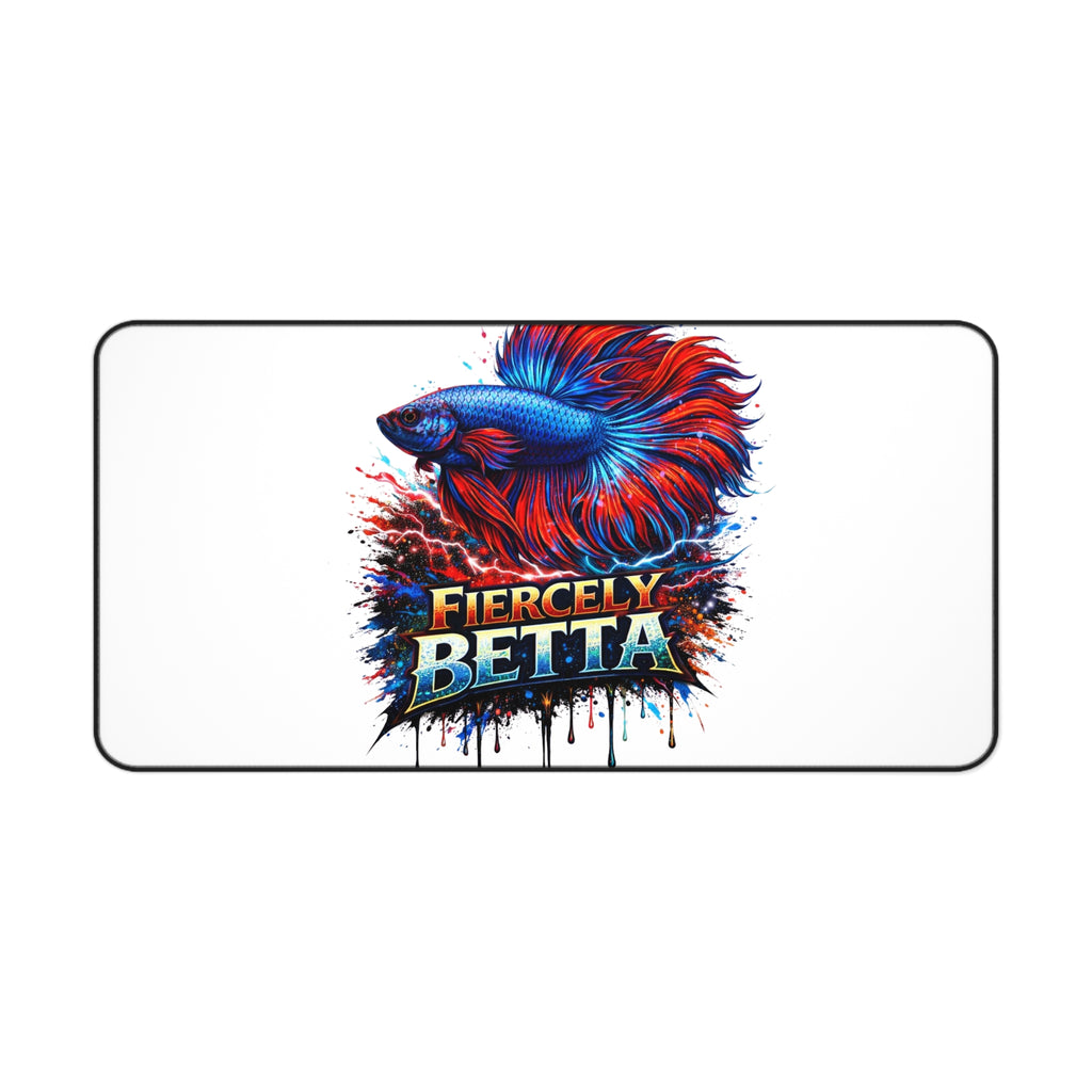 Betta Fish Desk Mat — 'Fiercely Betta' Colorful Aquarium Mouse Pad